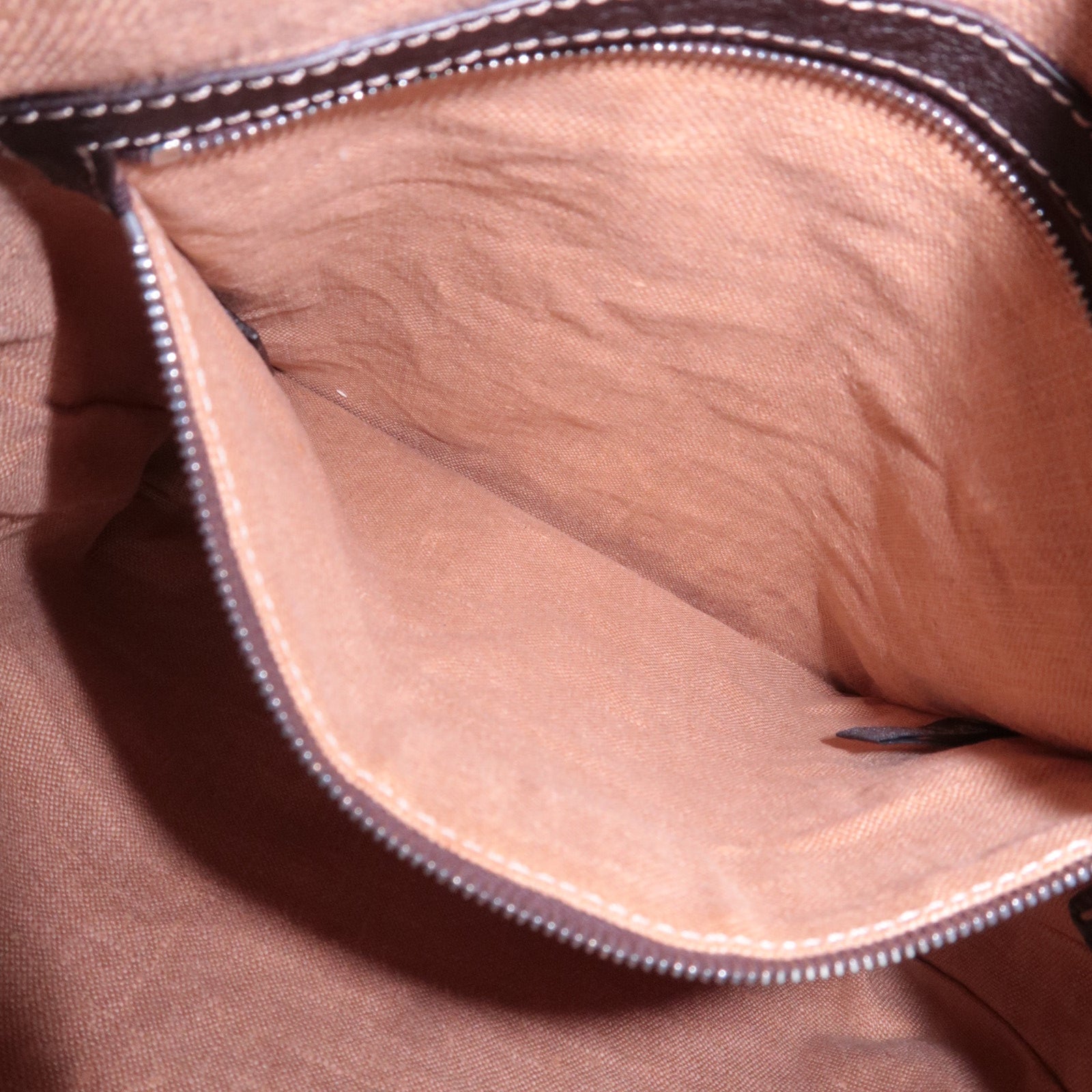 FENDI Selleria Zucca Canvas Leather Shoulder Bag Brown Black 8BT109