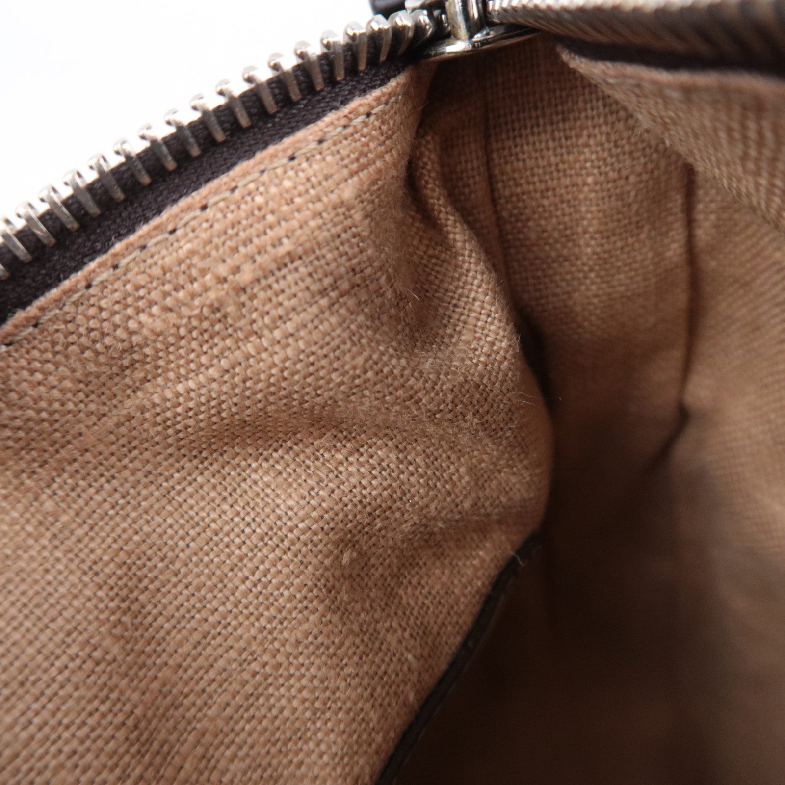 FENDI Selleria Zucca Canvas Leather Shoulder Bag Brown Black 8BT109