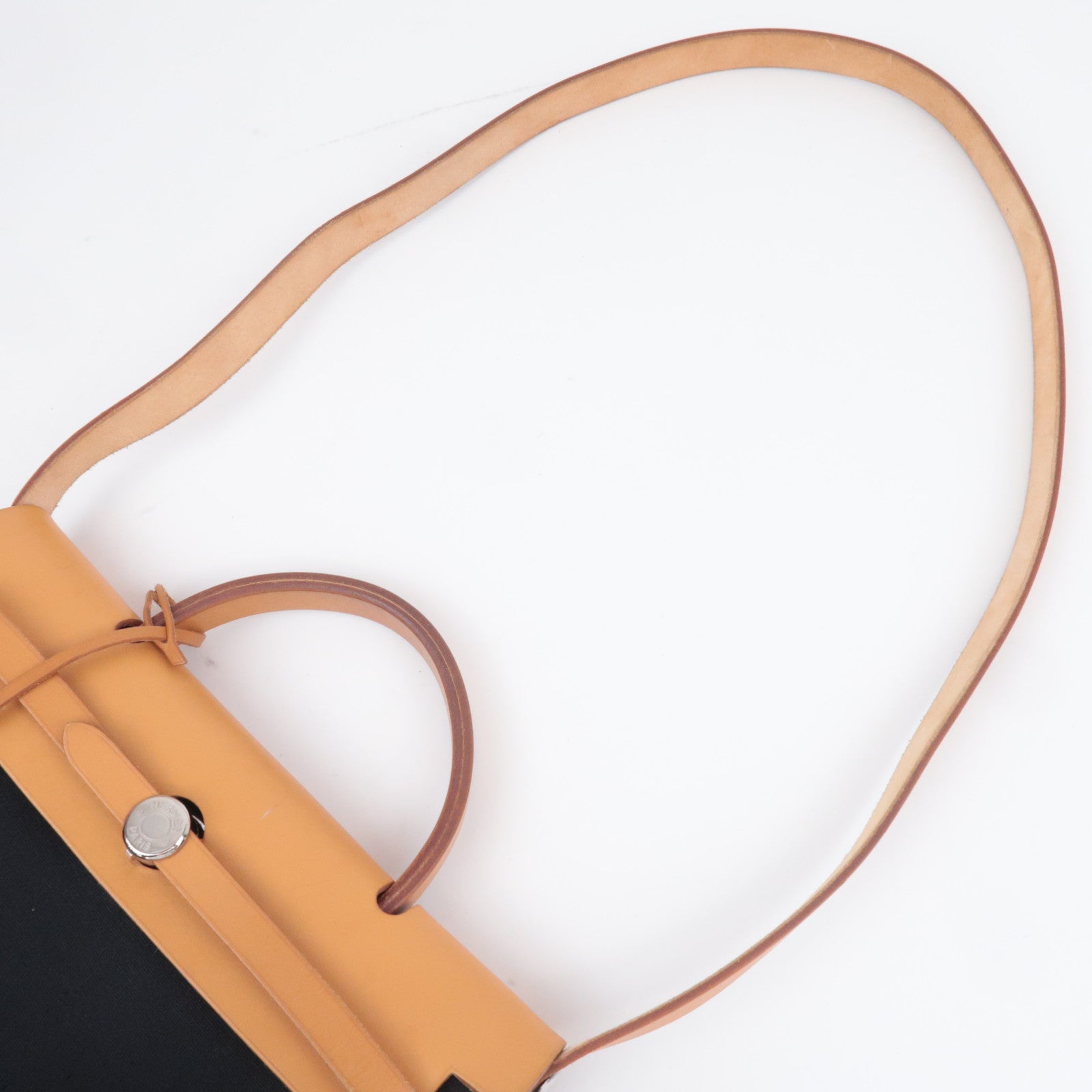 HERMES Her Bag PM 2Way Canvas Shoulder Bag □G Stamp (2003) Black