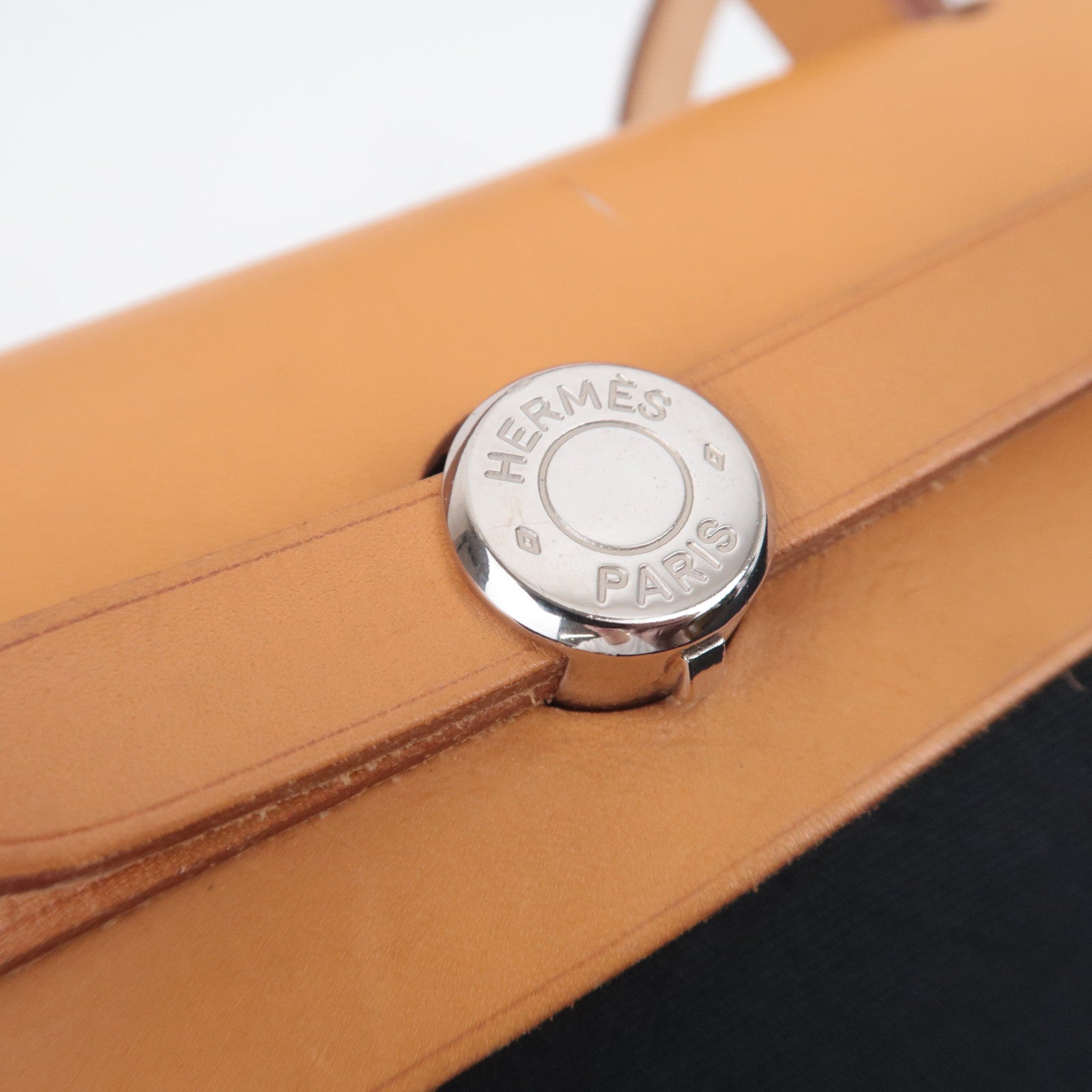 HERMES Her Bag PM 2Way Canvas Shoulder Bag □G Stamp (2003) Black
