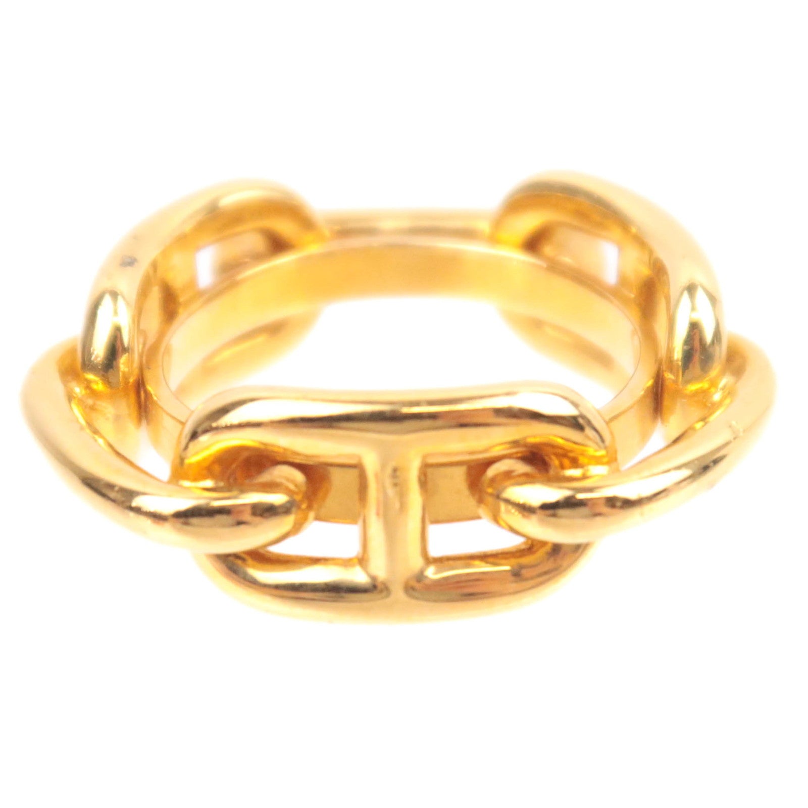 HERMES Chaine D'Ancre Scarf Ring Gold Color90504