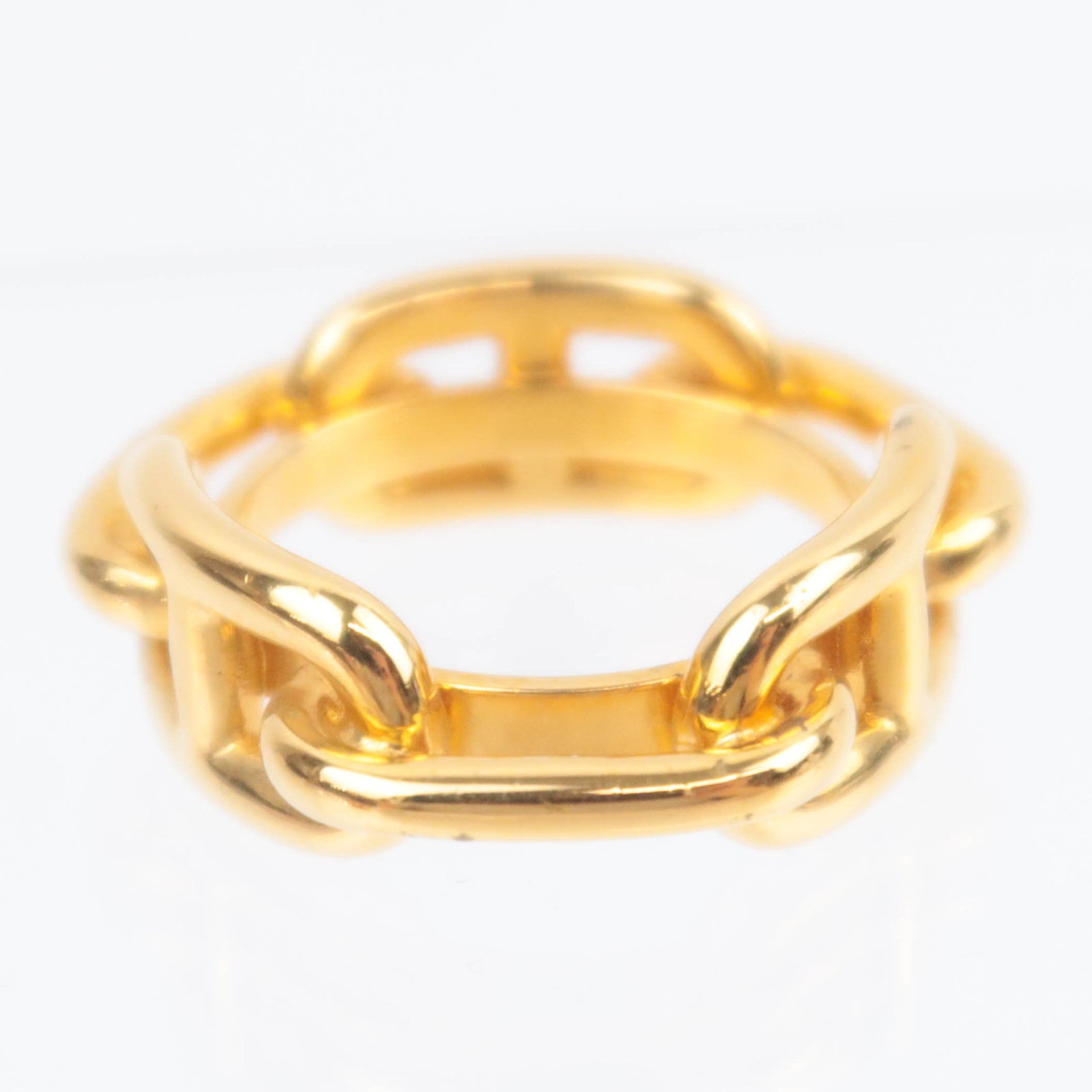 HERMES Chaine D'Ancre Scarf Ring Gold Color