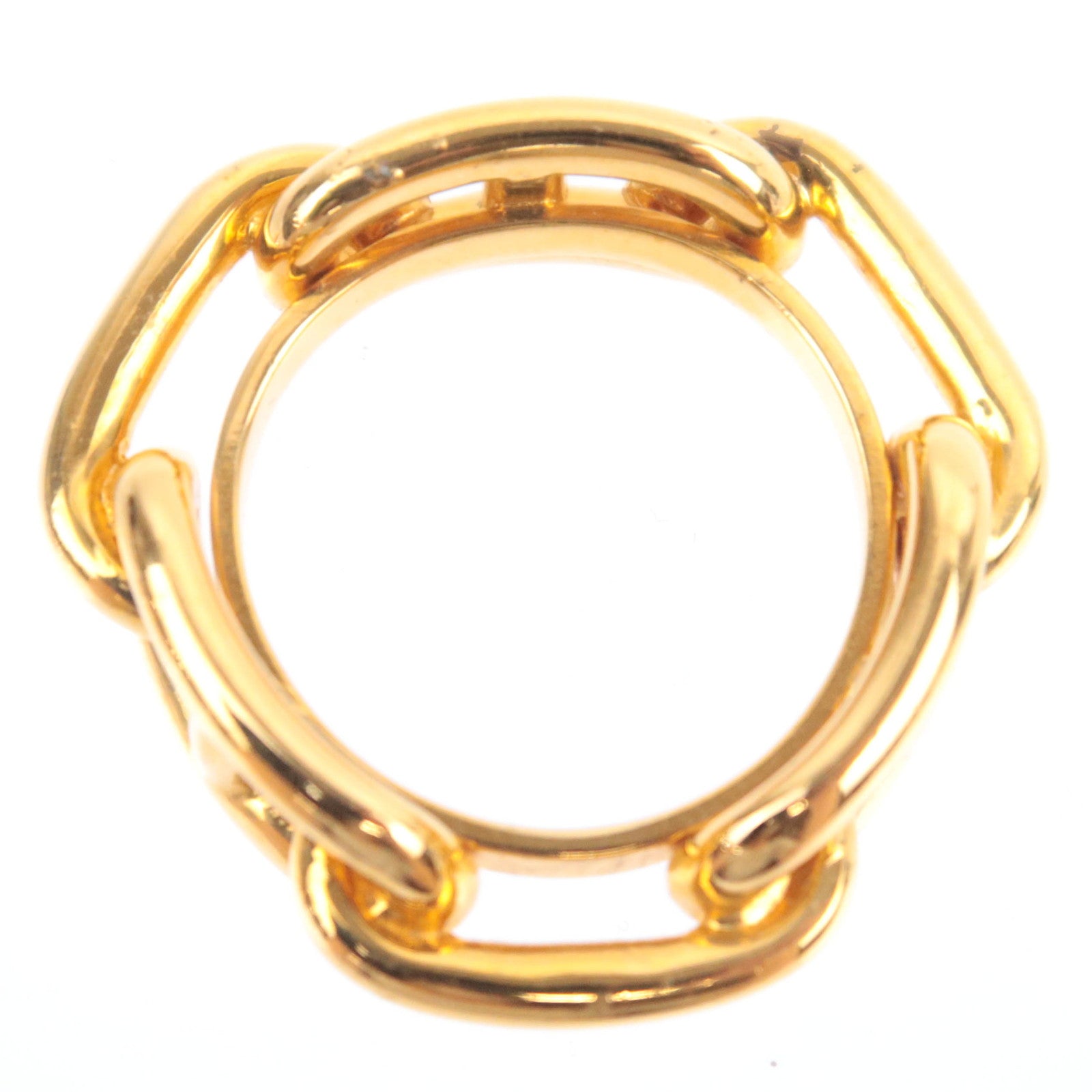 HERMES Chaine D'Ancre Scarf Ring Gold Color