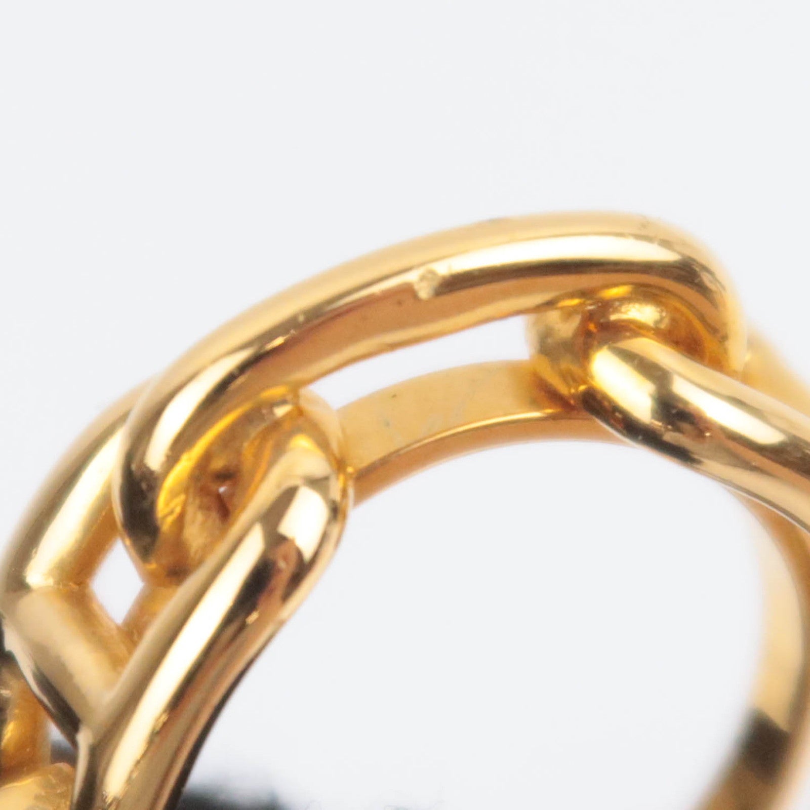 HERMES Chaine D'Ancre Scarf Ring Gold Color