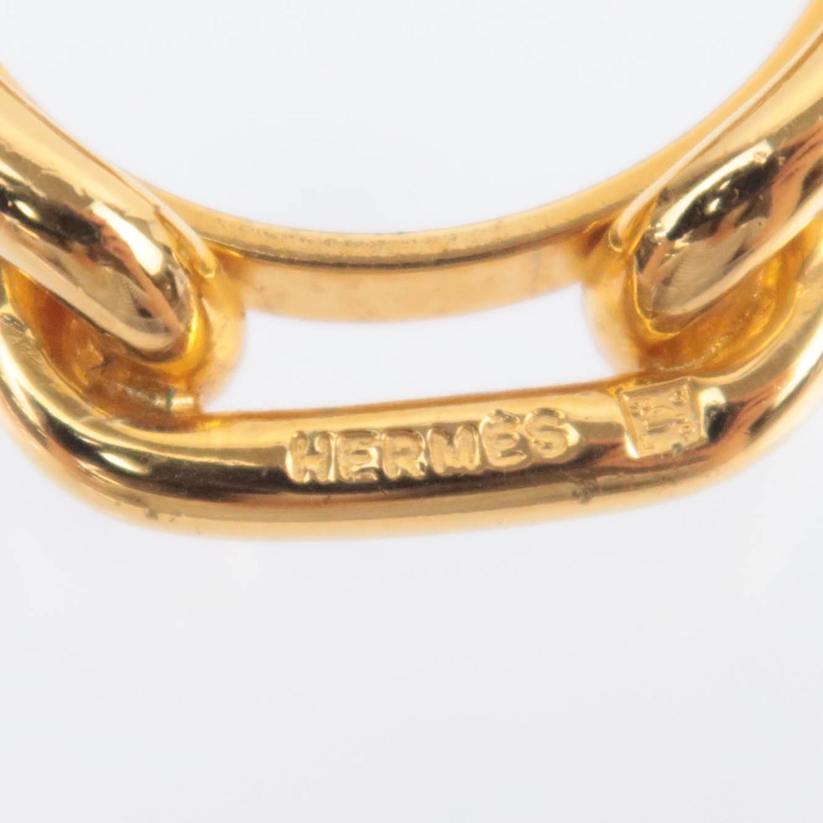 HERMES Chaine D'Ancre Scarf Ring Gold Color