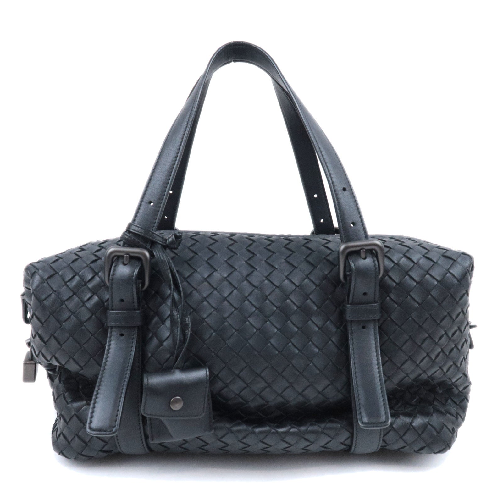 BOTTEGA VENETA Intrecciato Leather Handbag Black90505