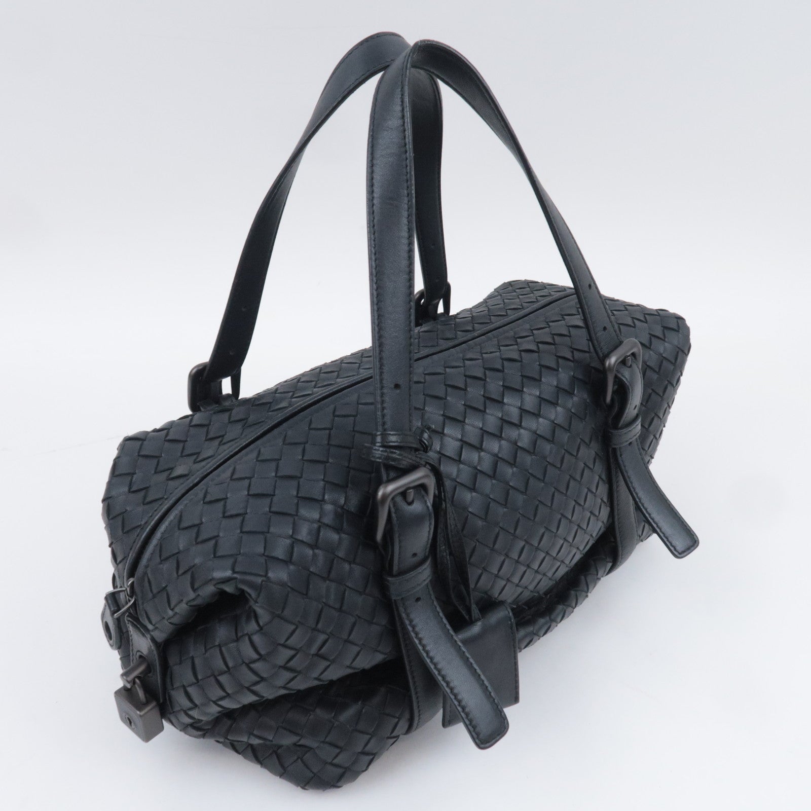 BOTTEGA VENETA Intrecciato Leather Handbag Black