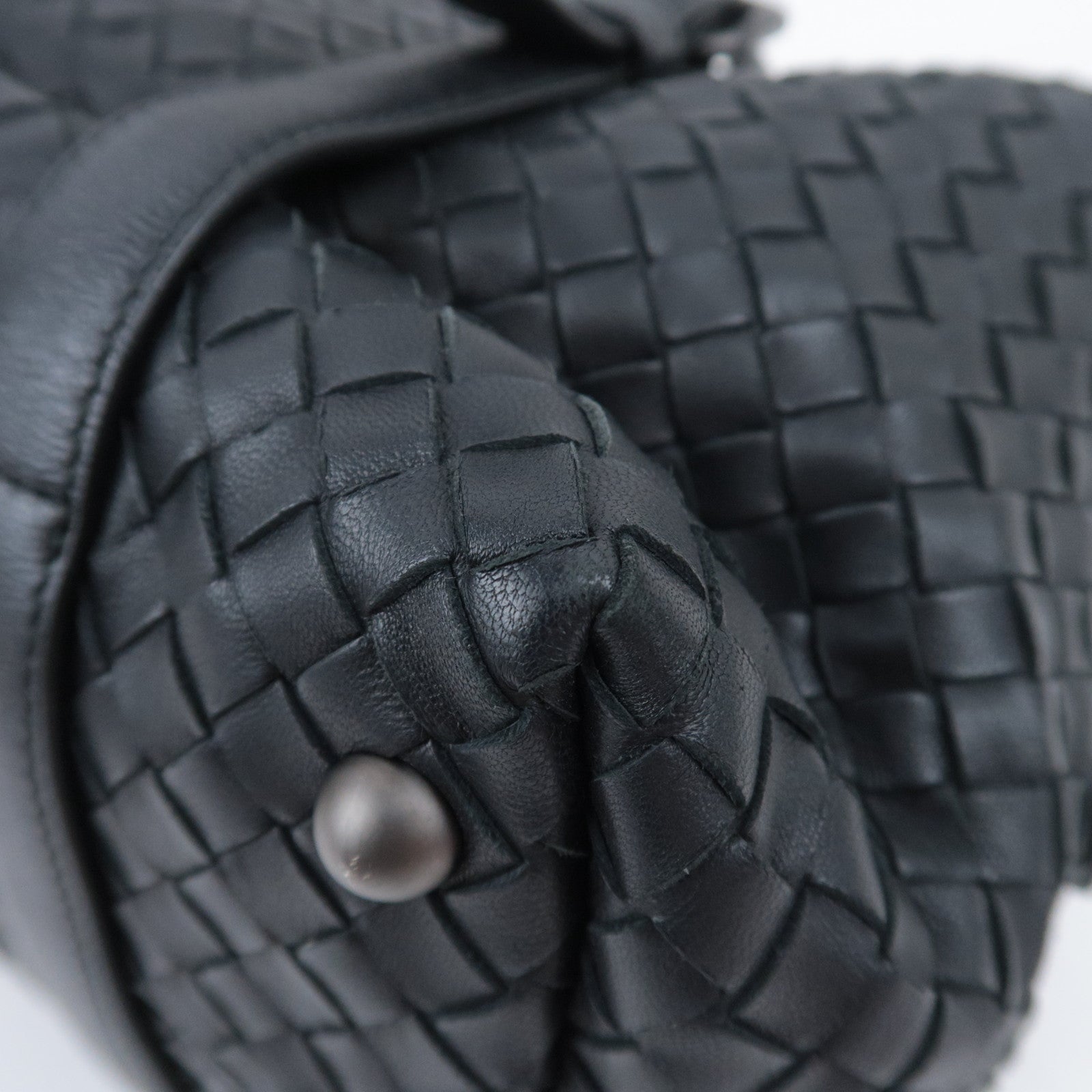 BOTTEGA VENETA Intrecciato Leather Handbag Black