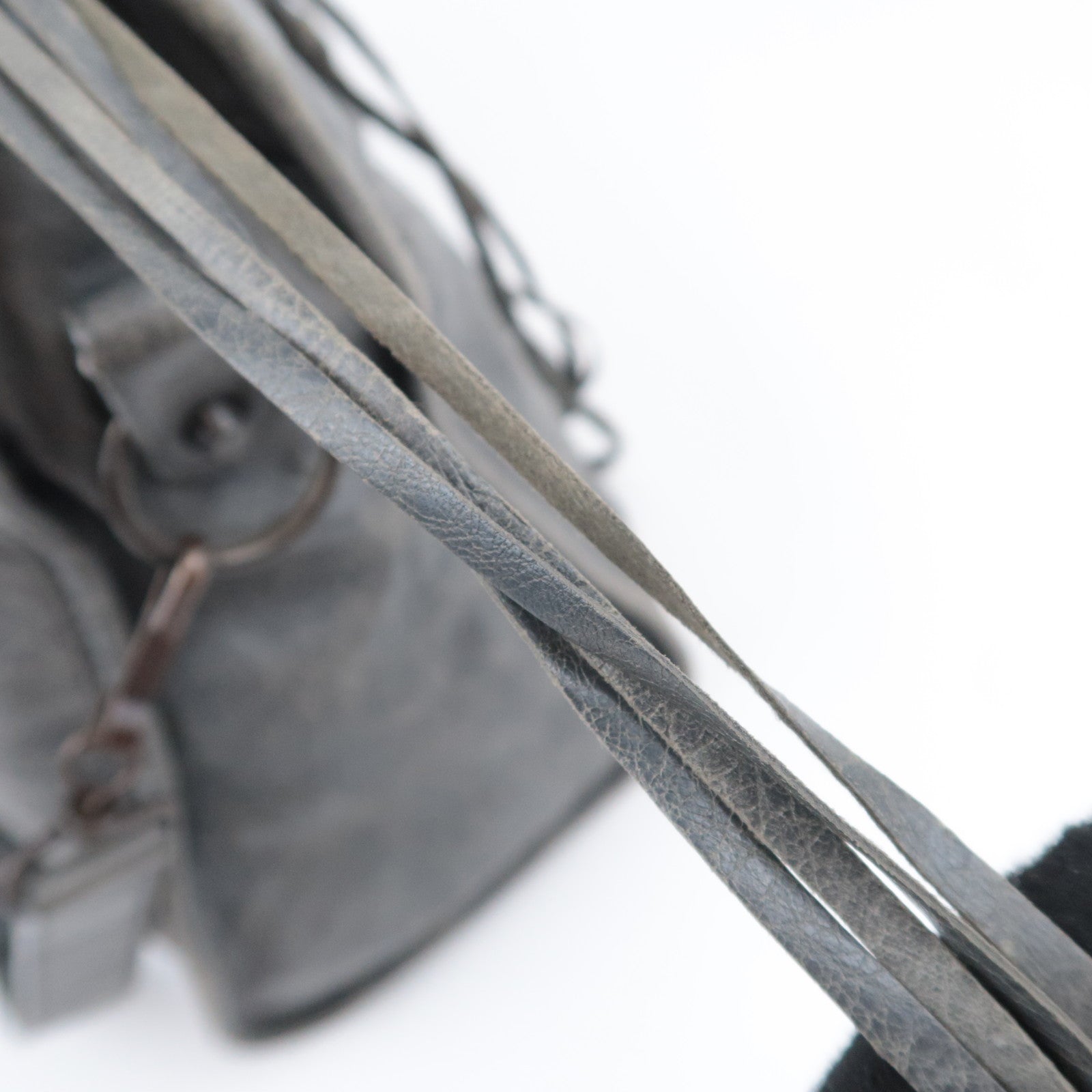 BALENCIAGA The City 2Way Leather Shoulder Bag Gray 115748