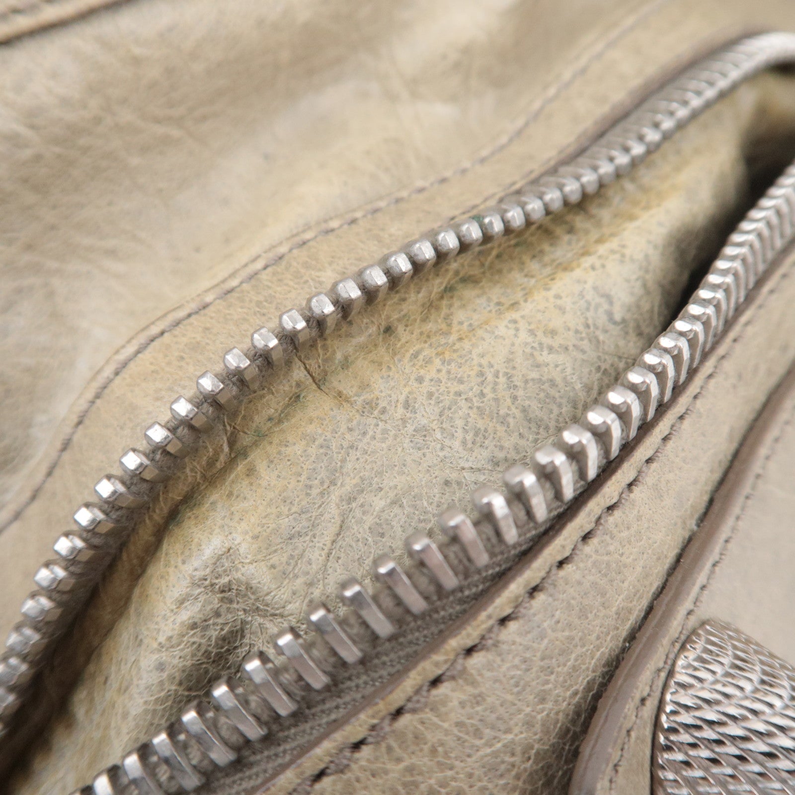 BALENCIAGA The Giant City 2Way Leather Shoulder Bag Khaki 173084