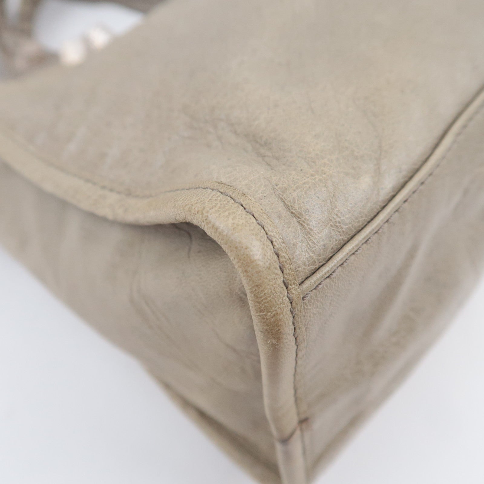 BALENCIAGA The Giant City 2Way Leather Shoulder Bag Khaki 173084