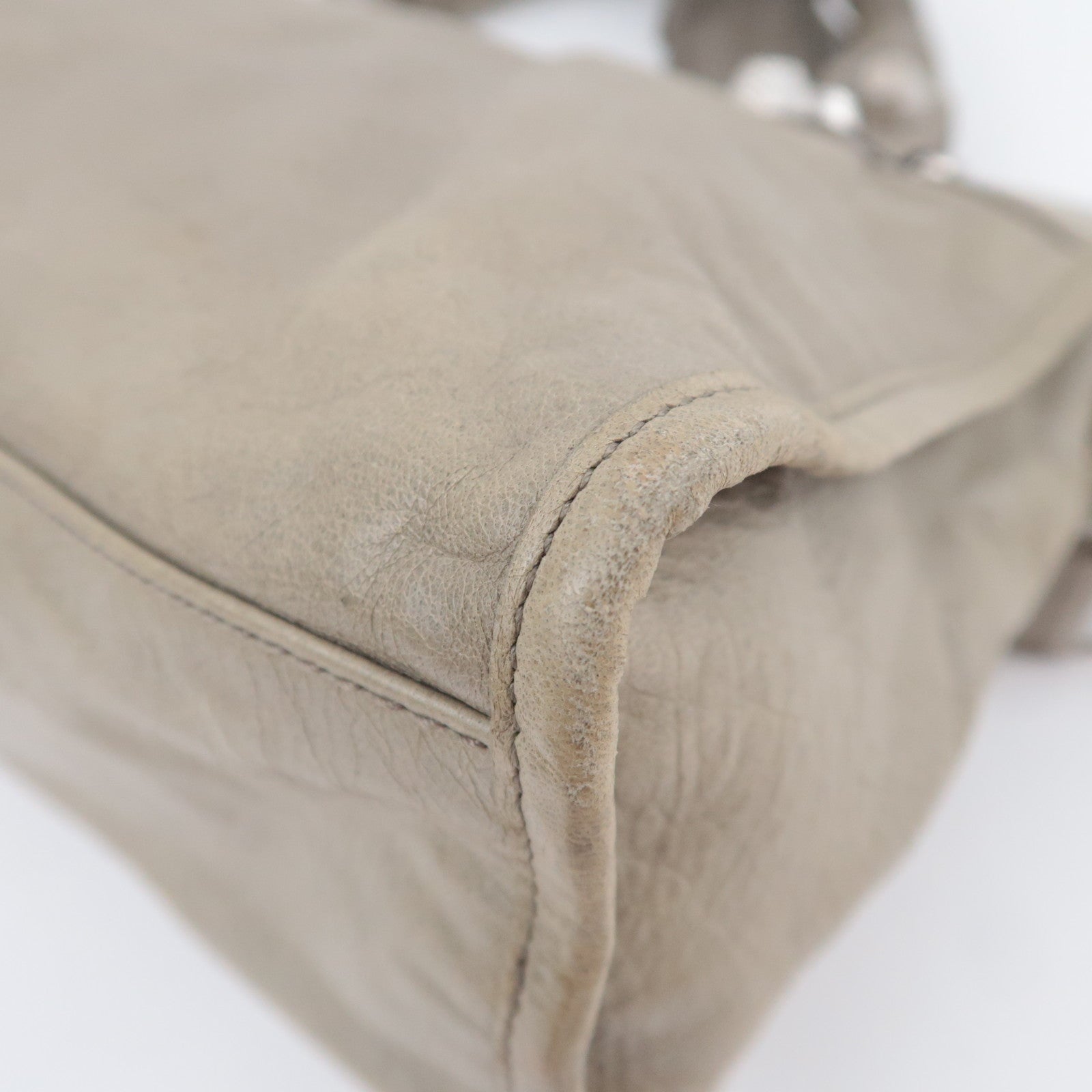 BALENCIAGA The Giant City 2Way Leather Shoulder Bag Khaki 173084