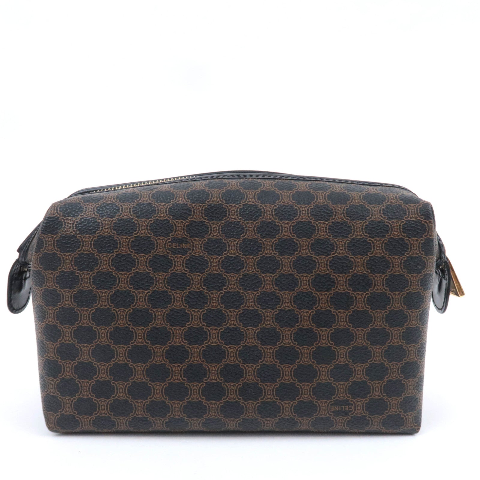 CELINE Macadam PVC Leather Toiletry Bag Black