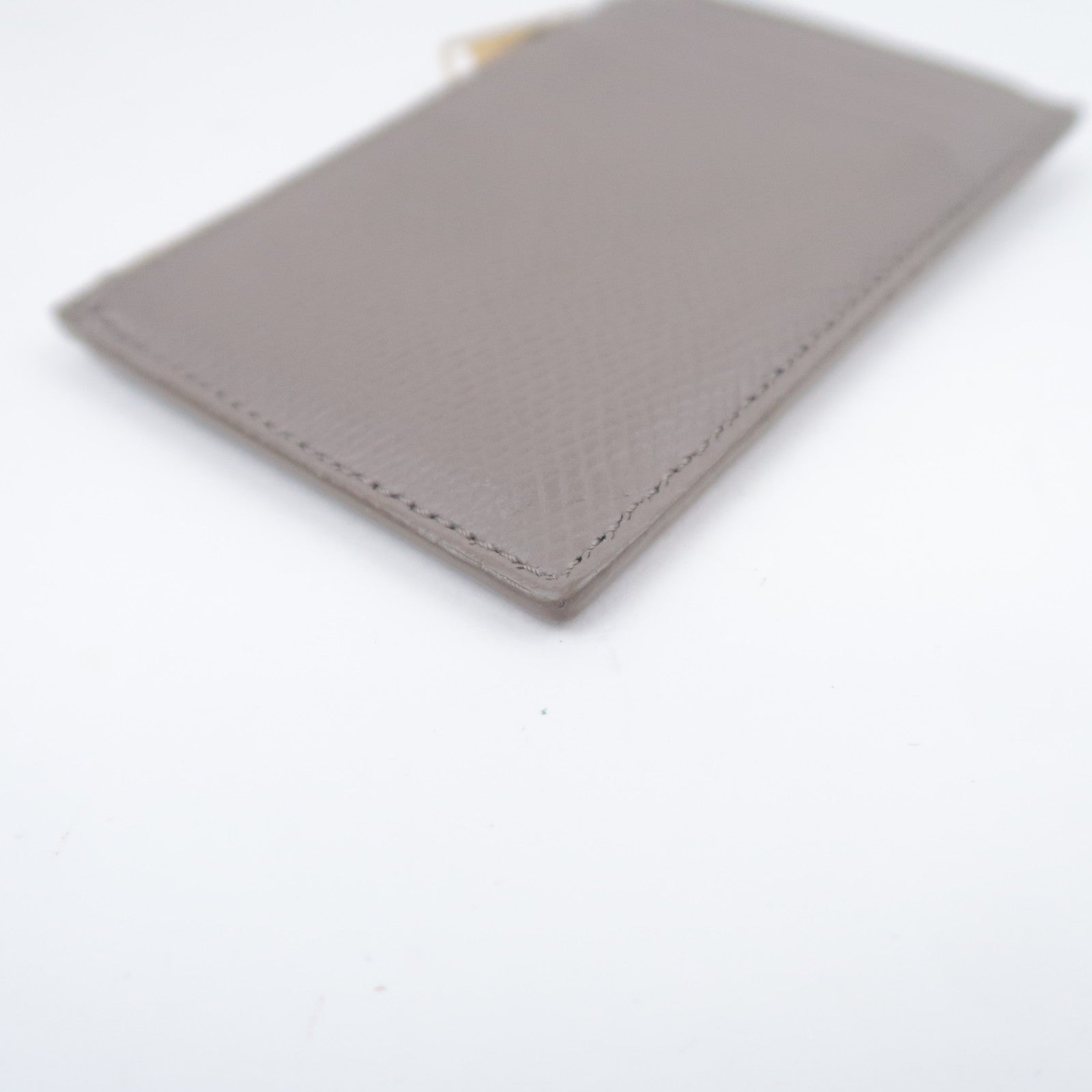 CELINE Leather Card Case Gray