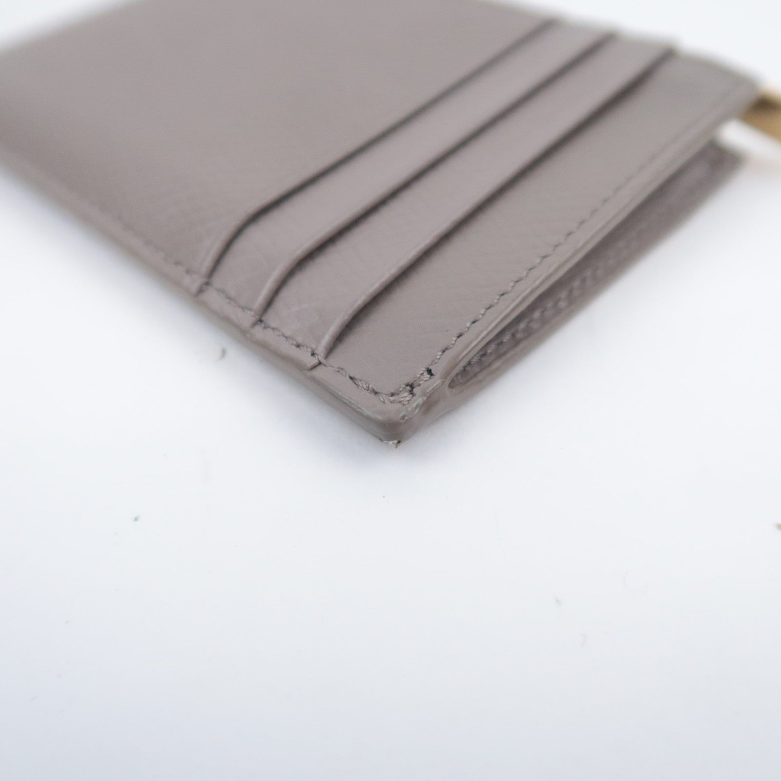 CELINE Leather Card Case Gray