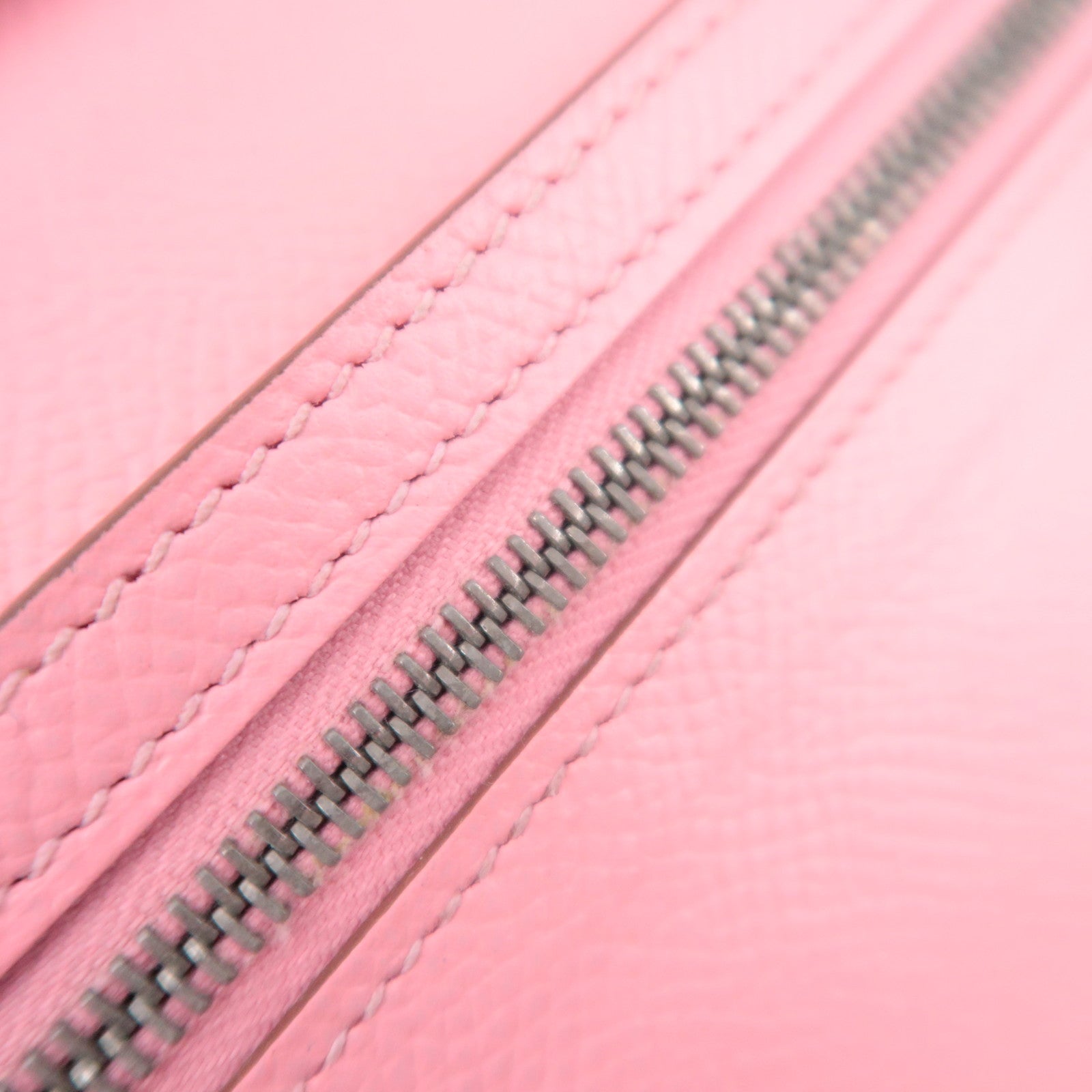 HERMES Bearn Soufflet Long Wallet □R Stamp (2014) Veau Epsom Pink Silver HDW