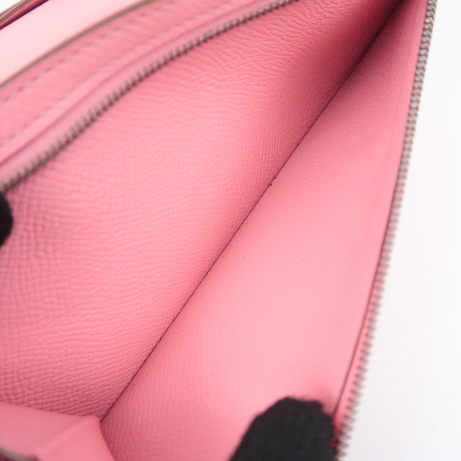 HERMES Bearn Soufflet Long Wallet □R Stamp (2014) Veau Epsom Pink Silver HDW