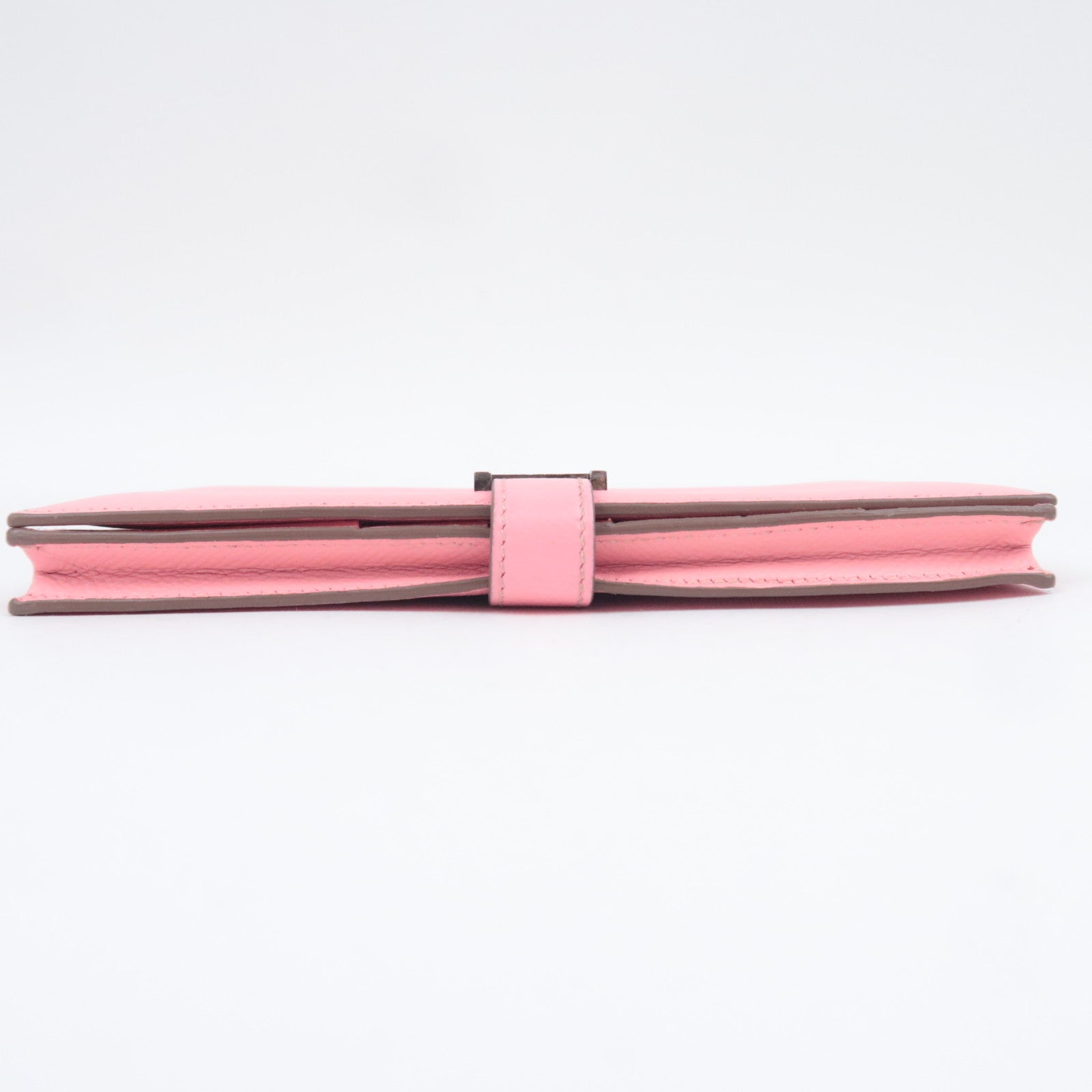 HERMES Bearn Soufflet Long Wallet □R Stamp (2014) Veau Epsom Pink Silver HDW