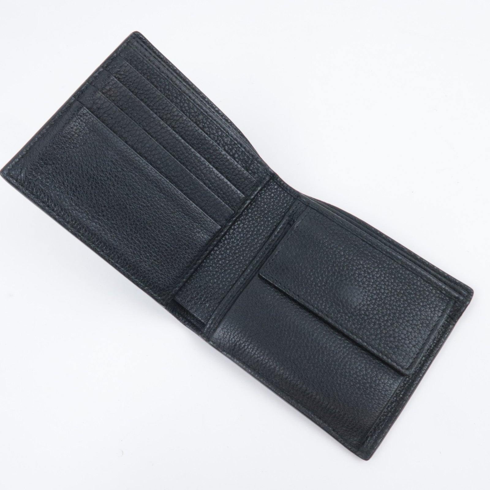 GUCCI Vintage Logo Leather Wallet Black 496316
