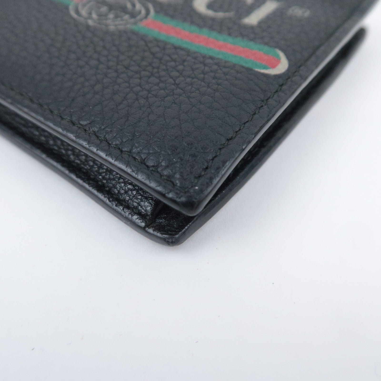 GUCCI Vintage Logo Leather Wallet Black 496316