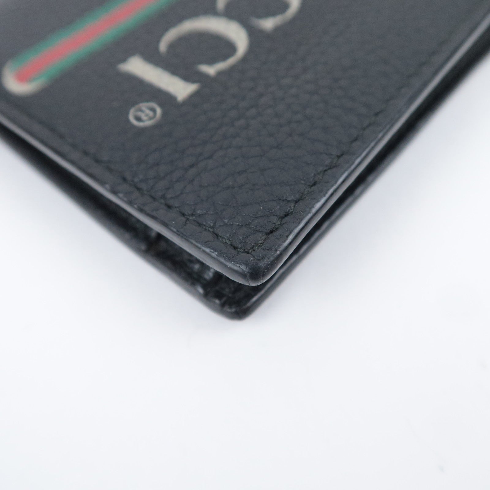 GUCCI Vintage Logo Leather Wallet Black 496316