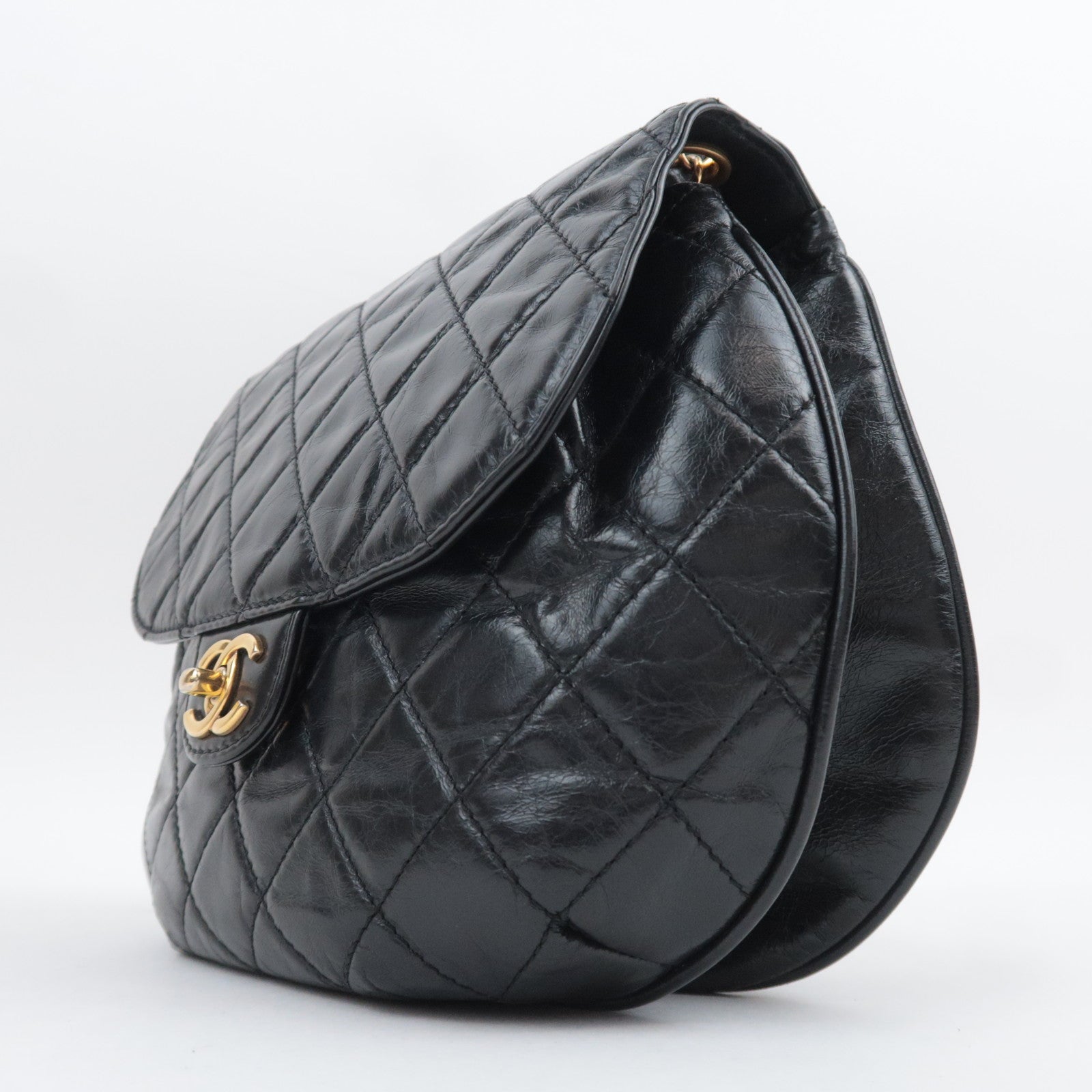 CHANEL Paris-Dubai Bubble CC Flap Bag Aged Calfskin Black Gold HDW
