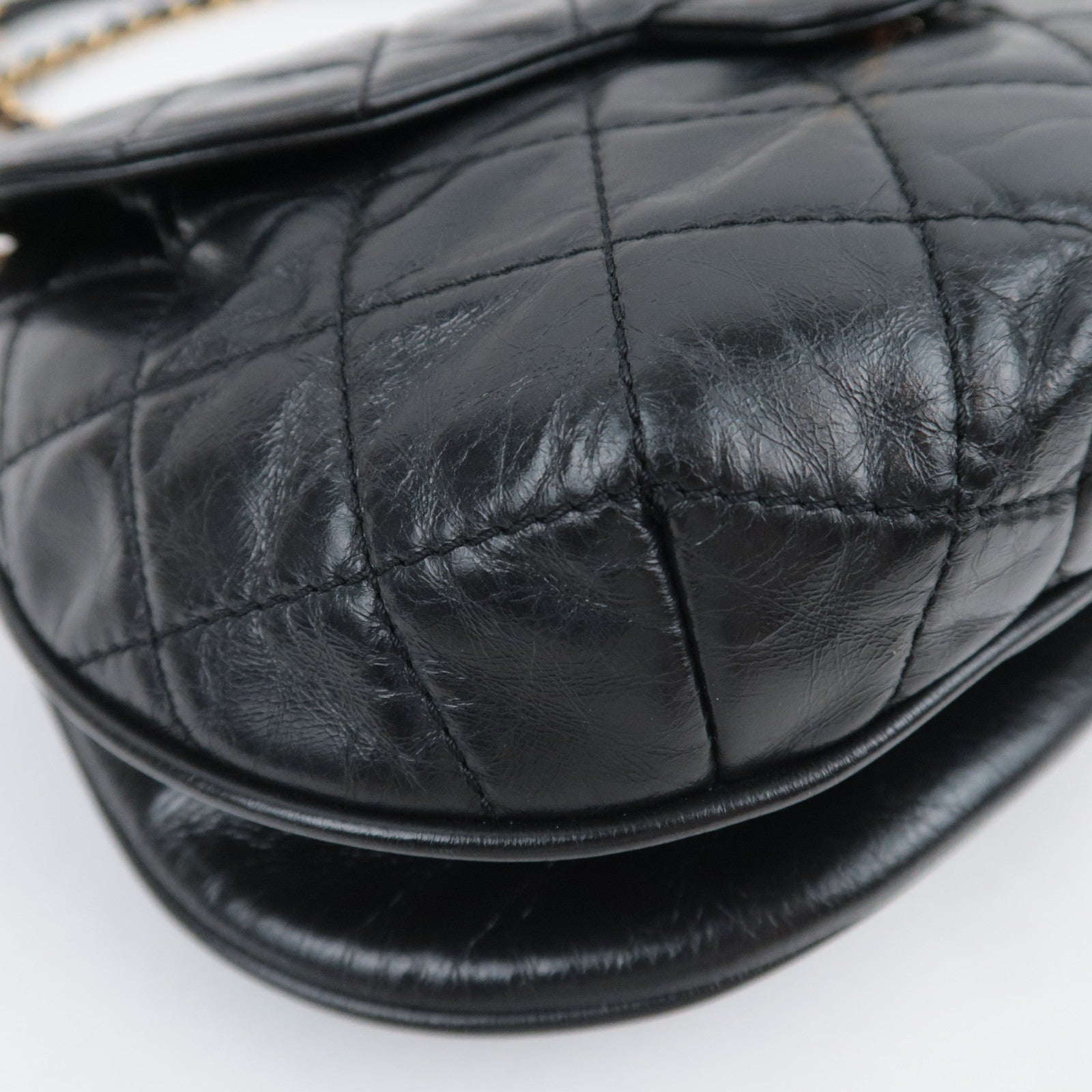 CHANEL Paris-Dubai Bubble CC Flap Bag Aged Calfskin Black Gold HDW