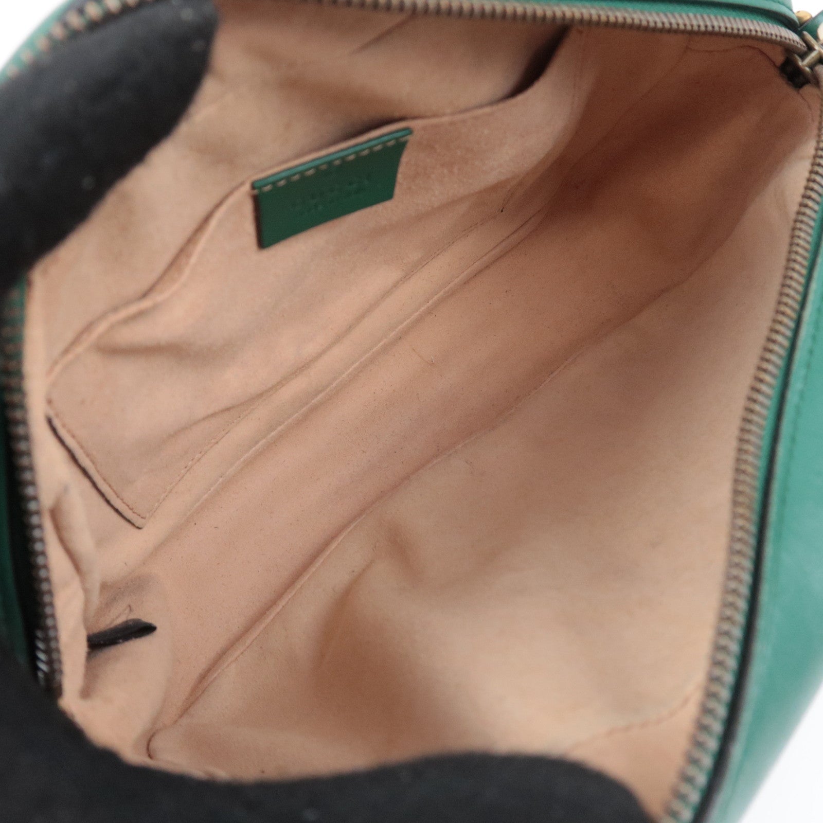 GUCCI GG Marmont Chain Leather Shoulder Bag Green 447632