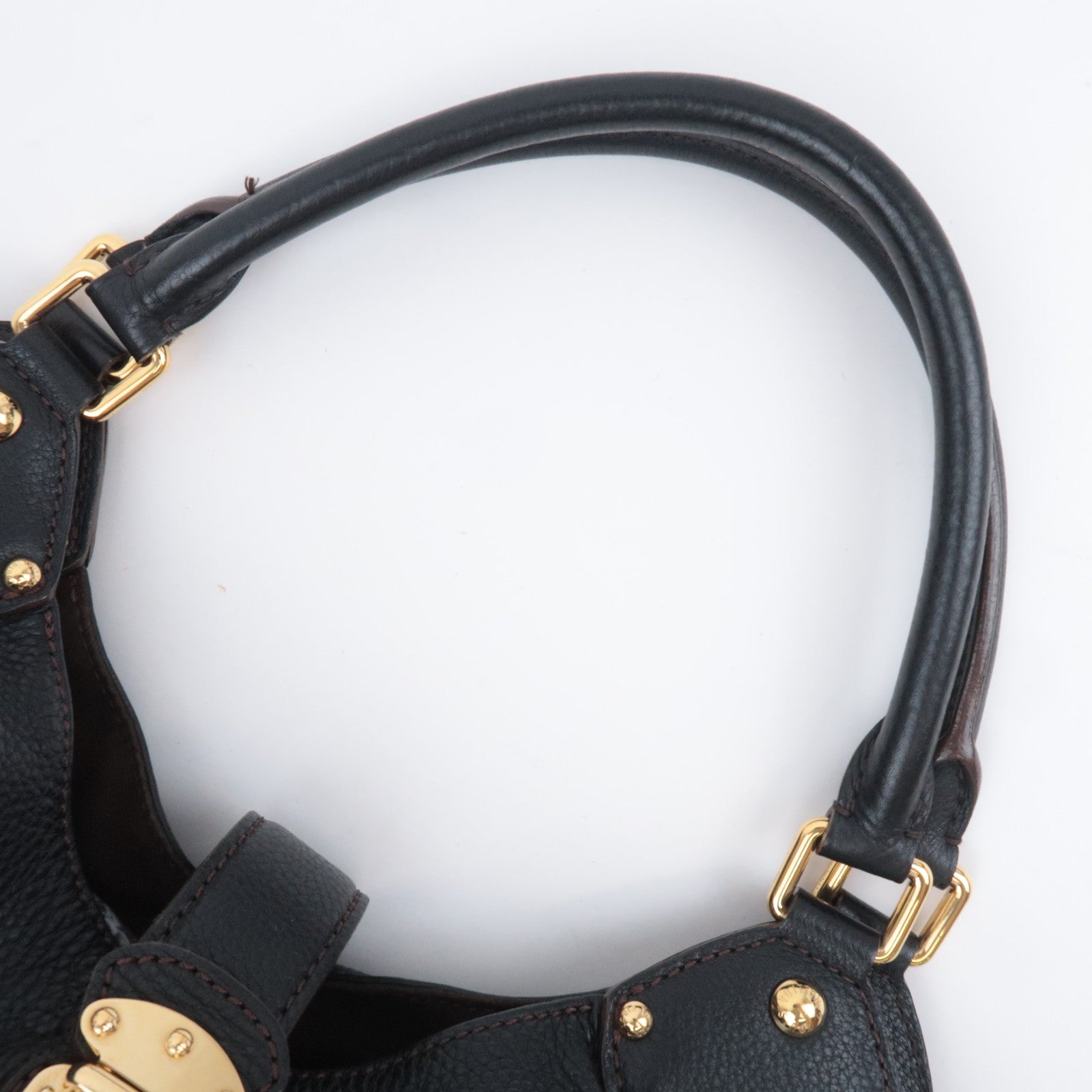 Louis Vuitton Monogram Mahina L Shoulder Bag Noir M95765