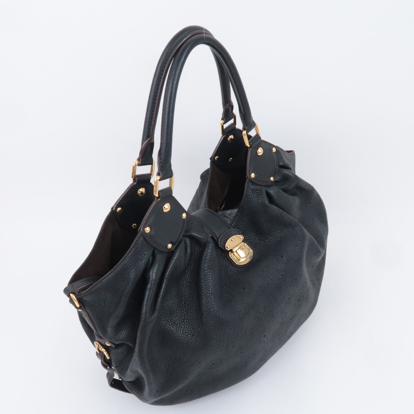 Louis Vuitton Monogram Mahina L Shoulder Bag Noir M95765