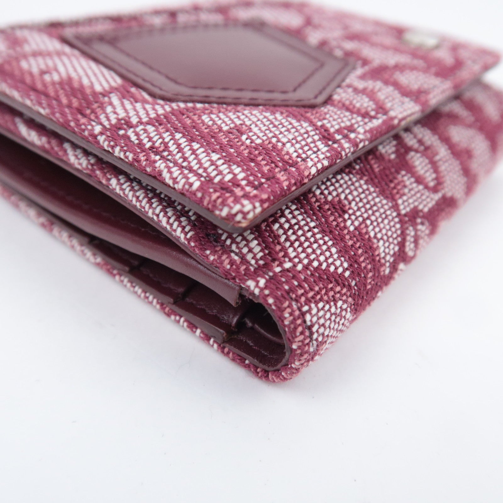 Christian Dior Trotter Canvas Leather Wallet Red
