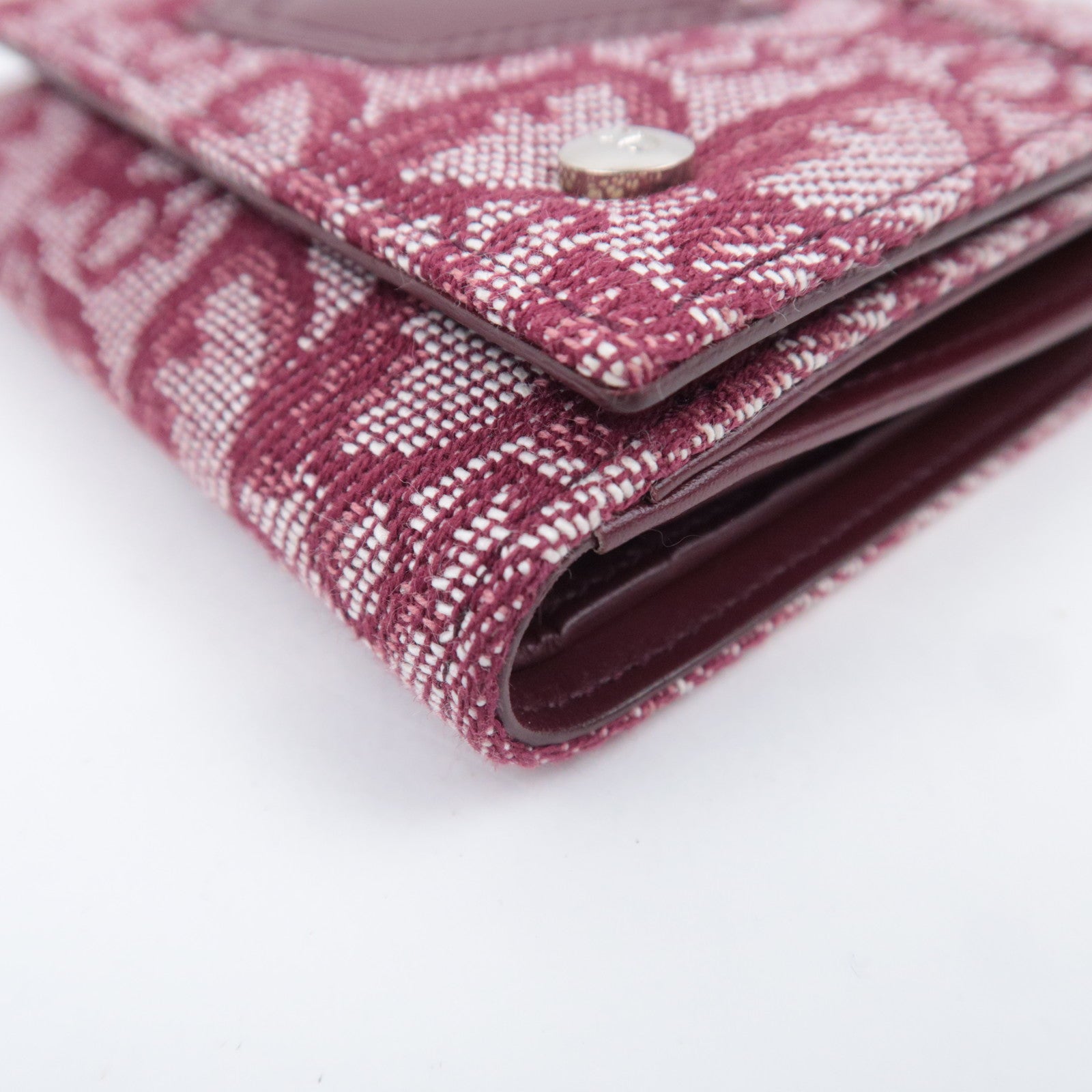 Christian Dior Trotter Canvas Leather Wallet Red
