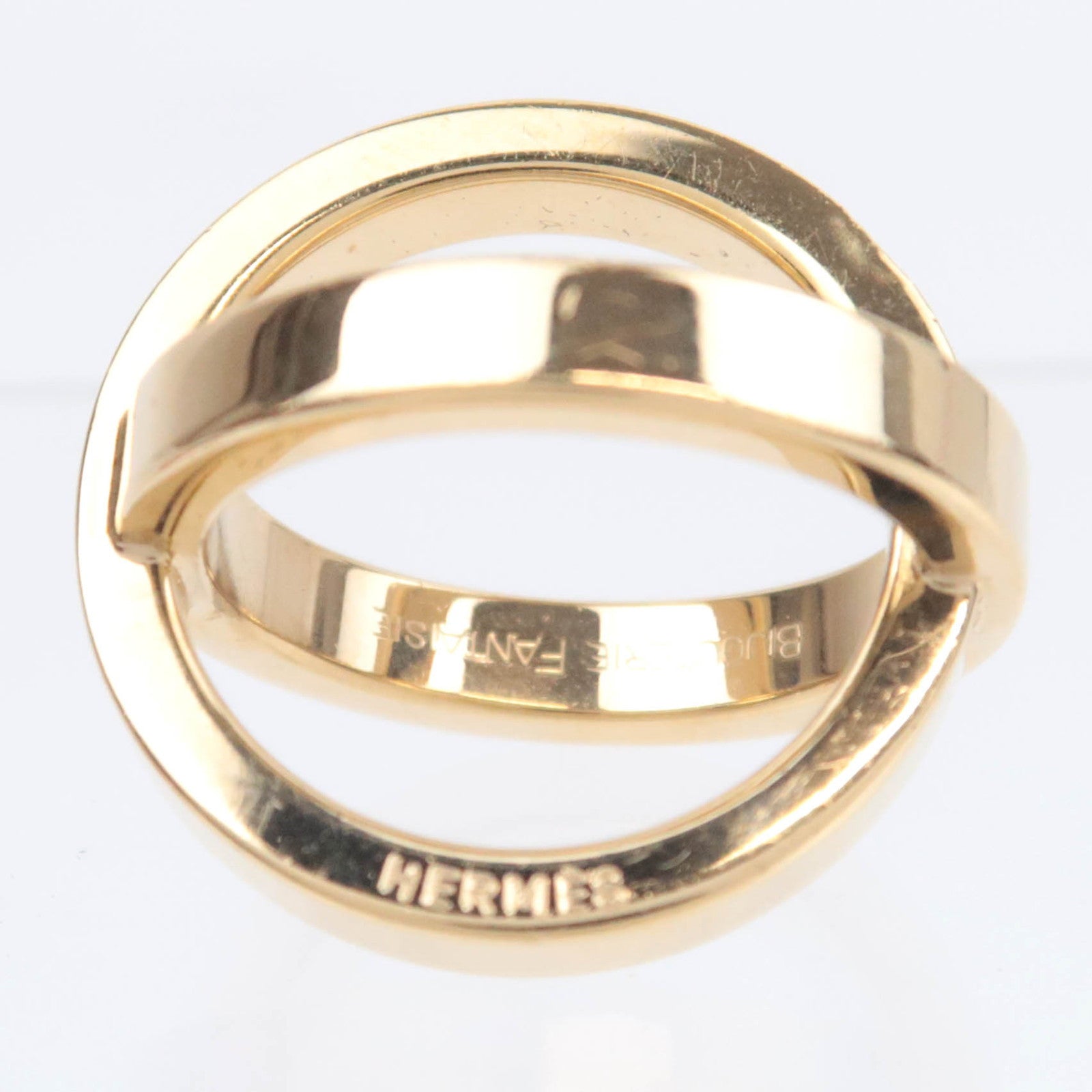 HERMES Cosmos Scarf Ring Gold Color