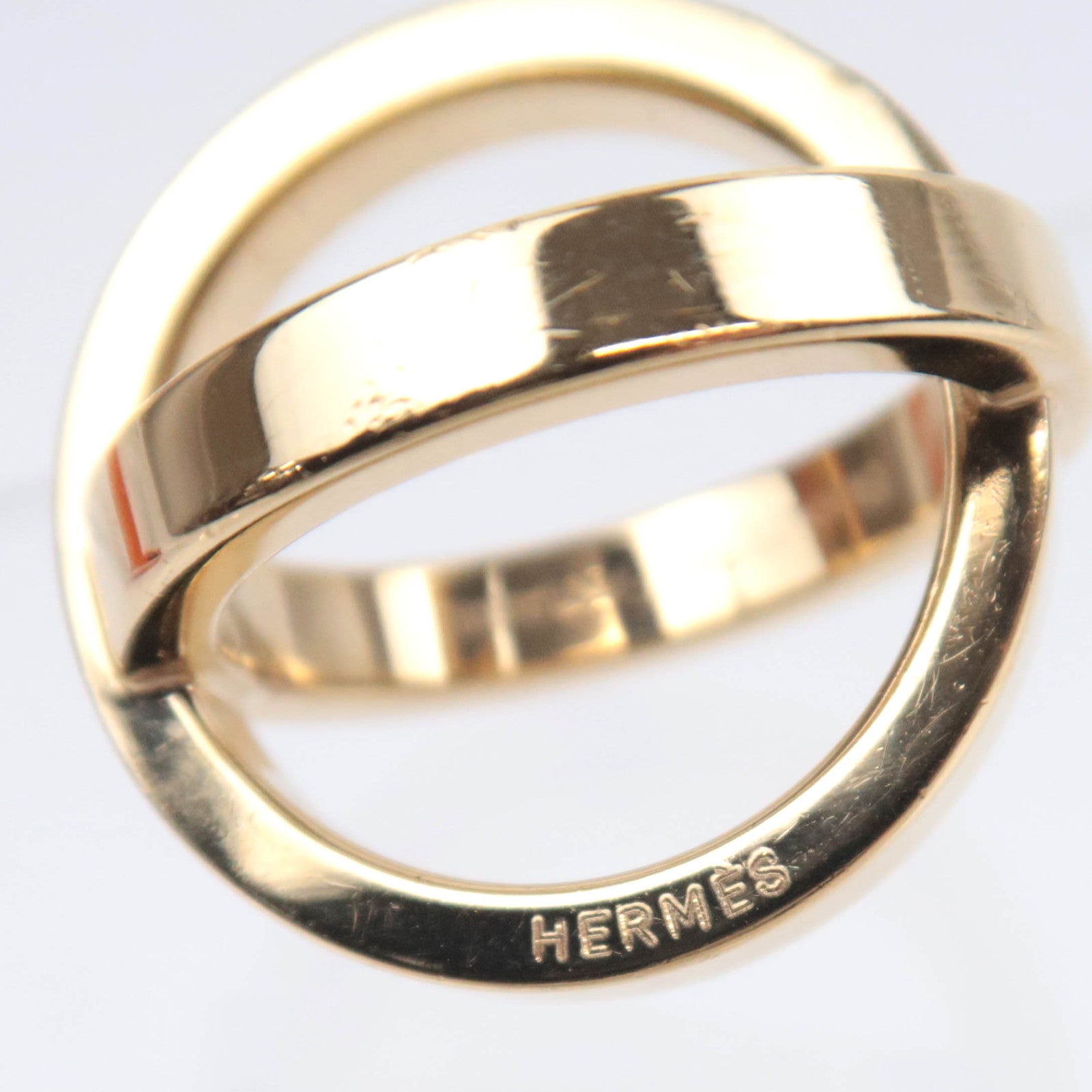 HERMES Cosmos Scarf Ring Gold Color