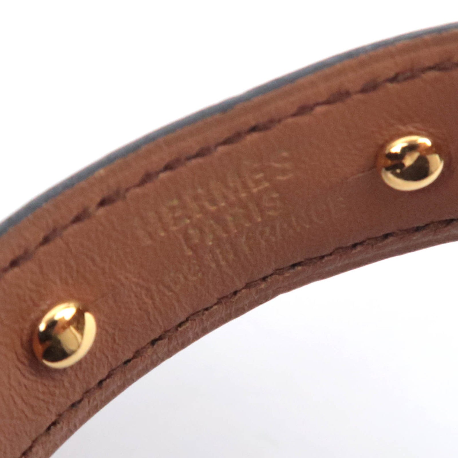 HERMES Chaine D'Ancre Leather Bangle Black Gold