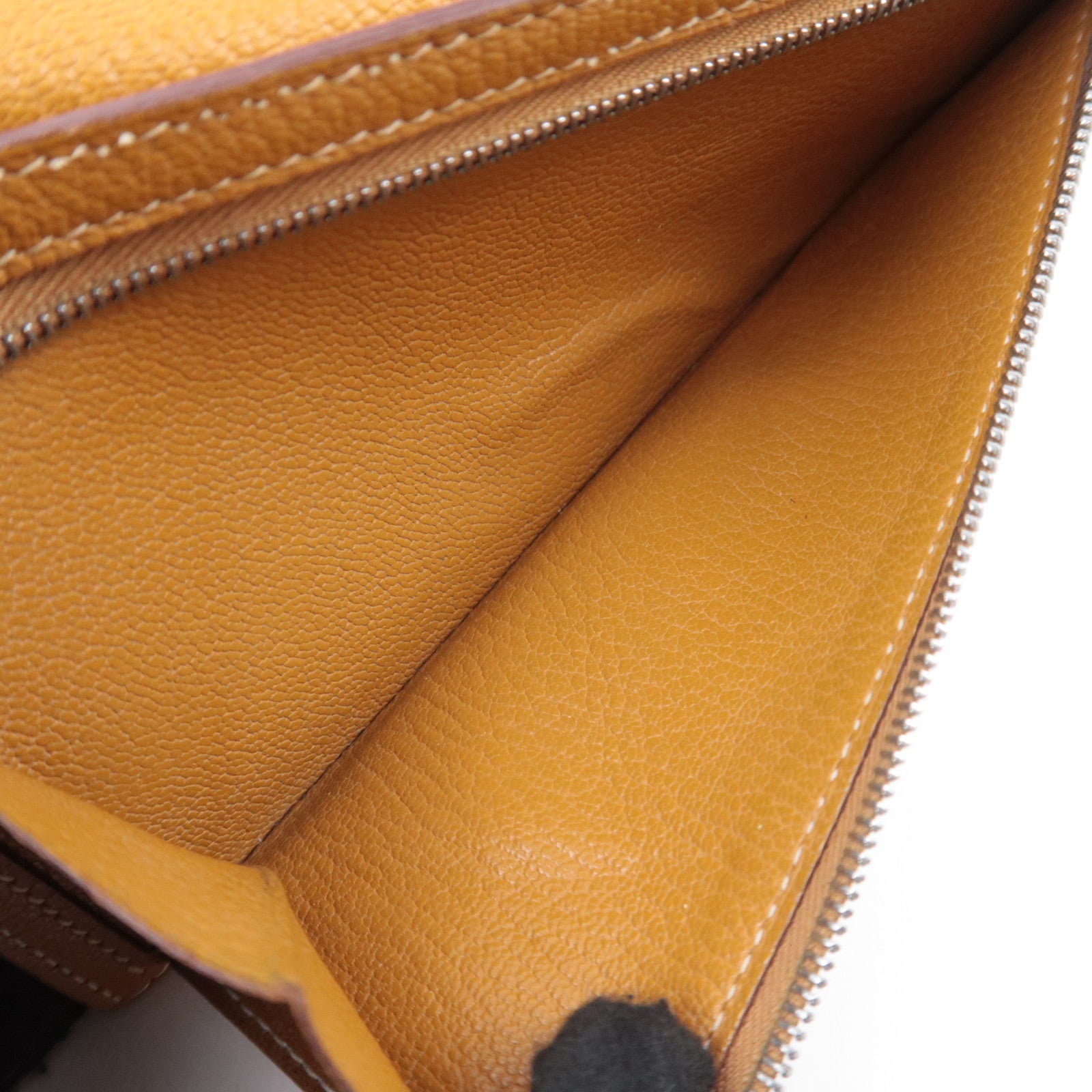 HERMES Bearn Classic Leather Long Wallet □I Stamp (2005) Brown Silver HDW