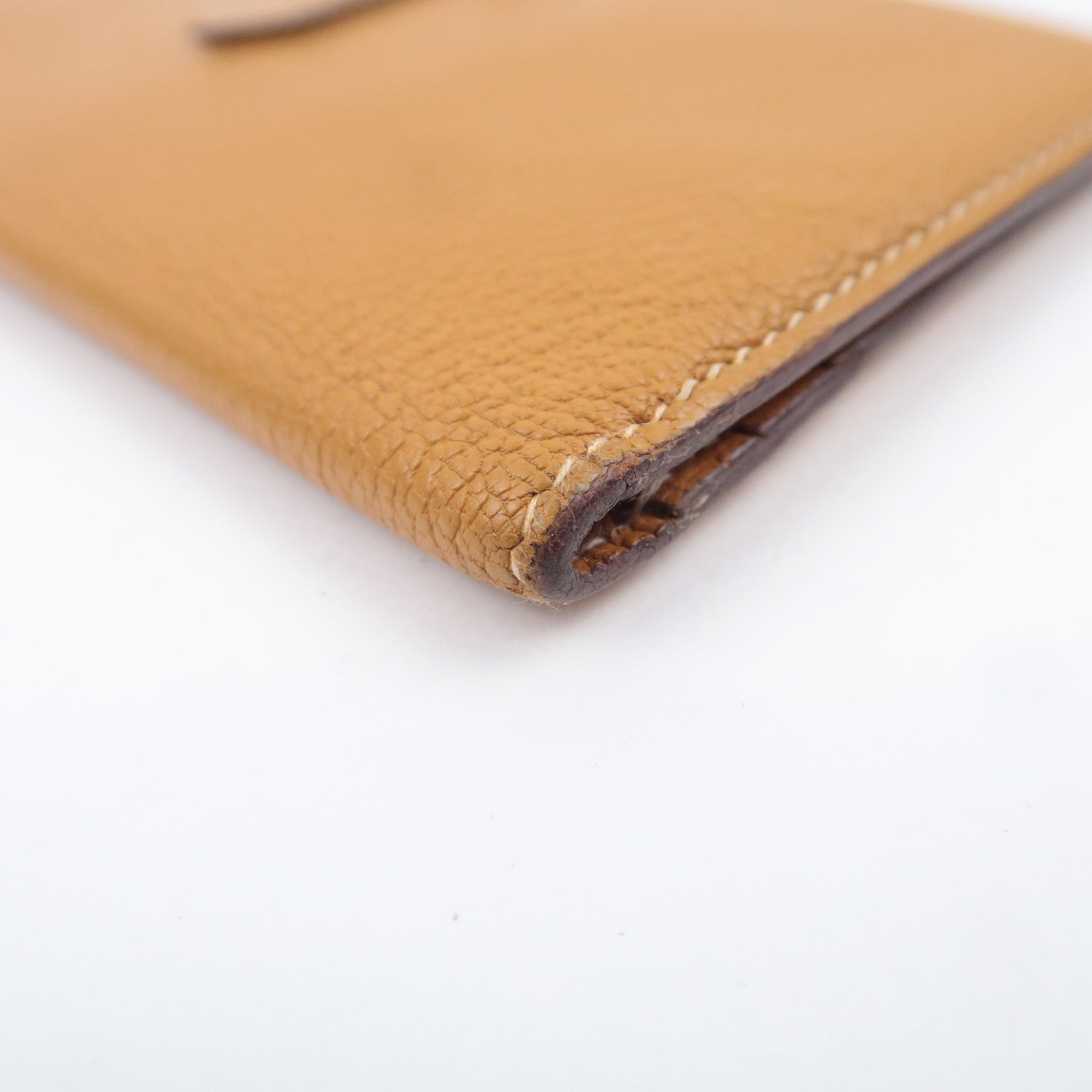 HERMES Bearn Classic Leather Long Wallet □I Stamp (2005) Brown Silver HDW
