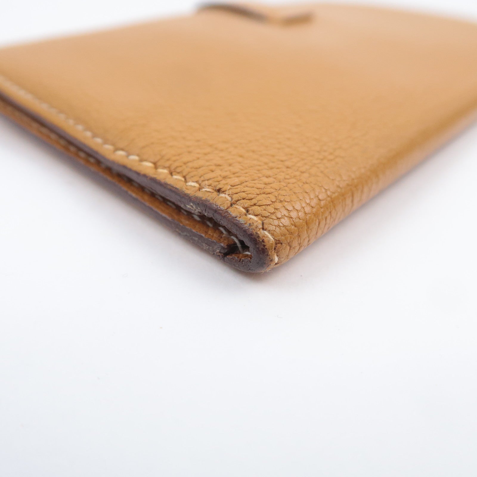 HERMES Bearn Classic Leather Long Wallet □I Stamp (2005) Brown Silver HDW