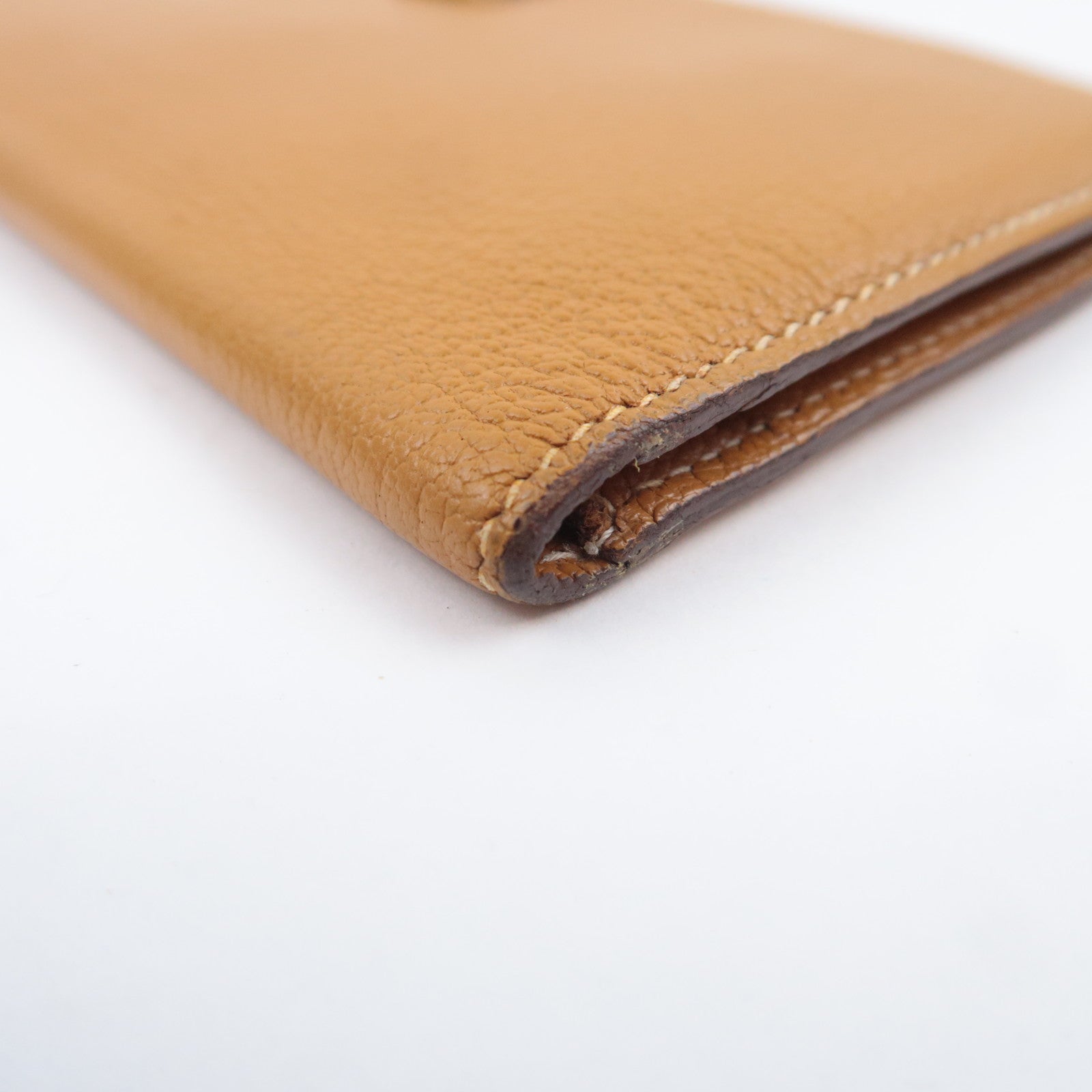 HERMES Bearn Classic Leather Long Wallet □I Stamp (2005) Brown Silver HDW