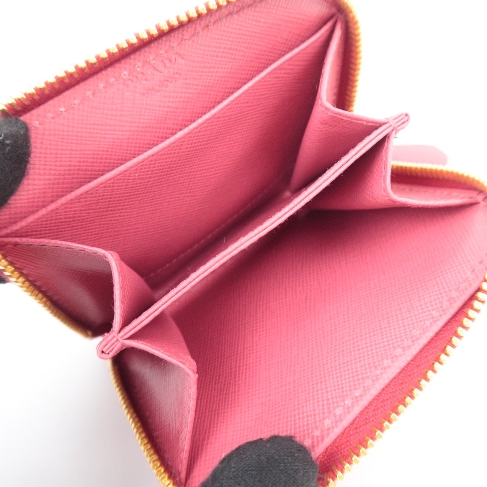 PRADA Leather Coin Case Pink