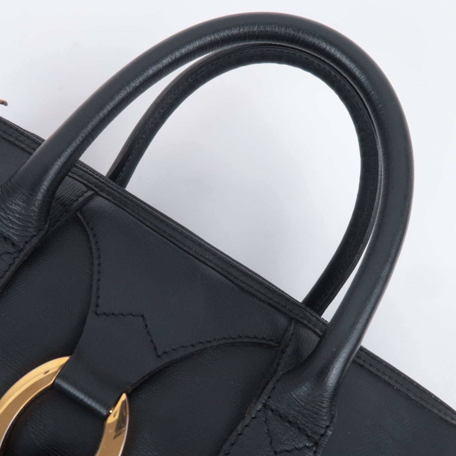 Christian Dior Trotter PVC Leather Boston Bag Black