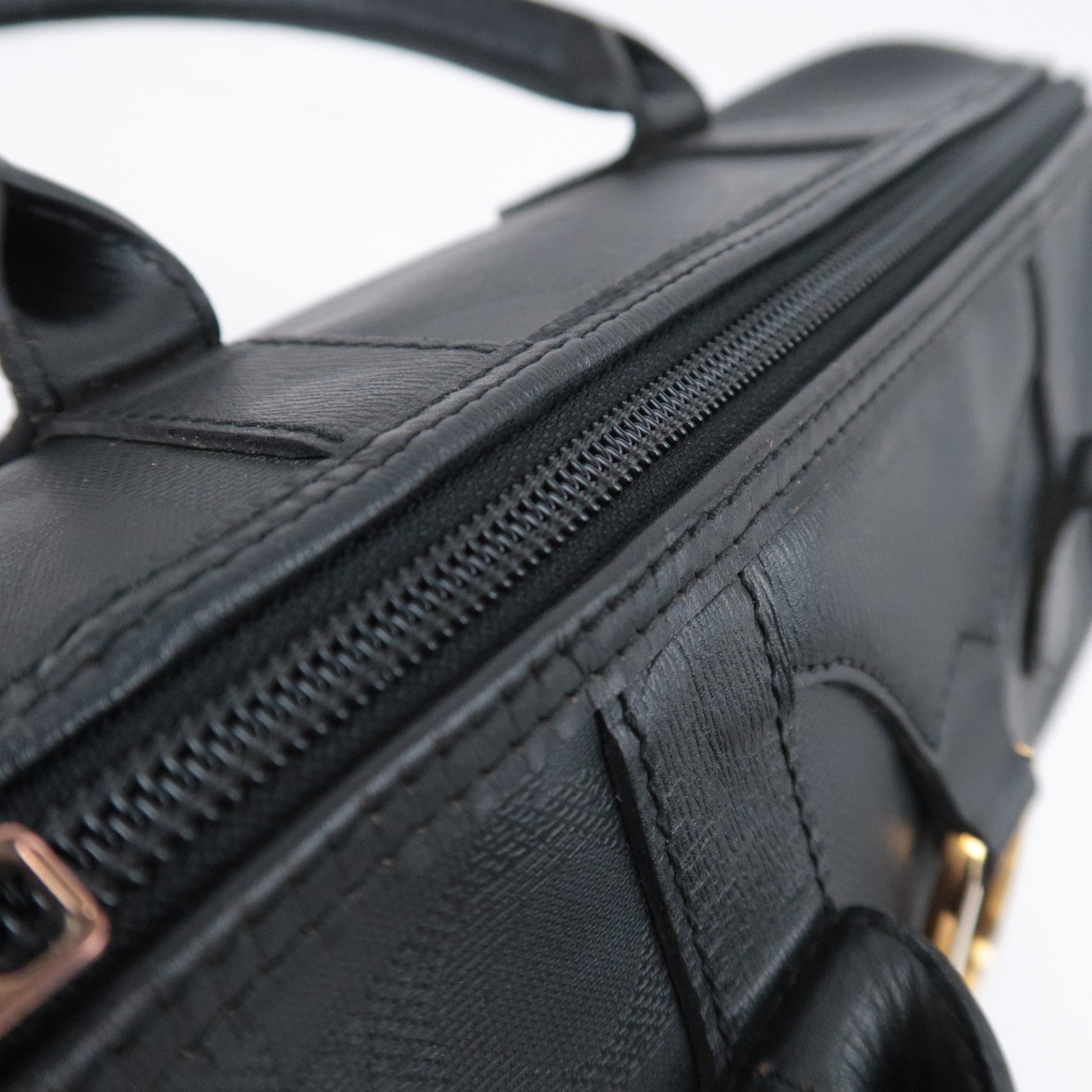 Christian Dior Trotter PVC Leather Boston Bag Black