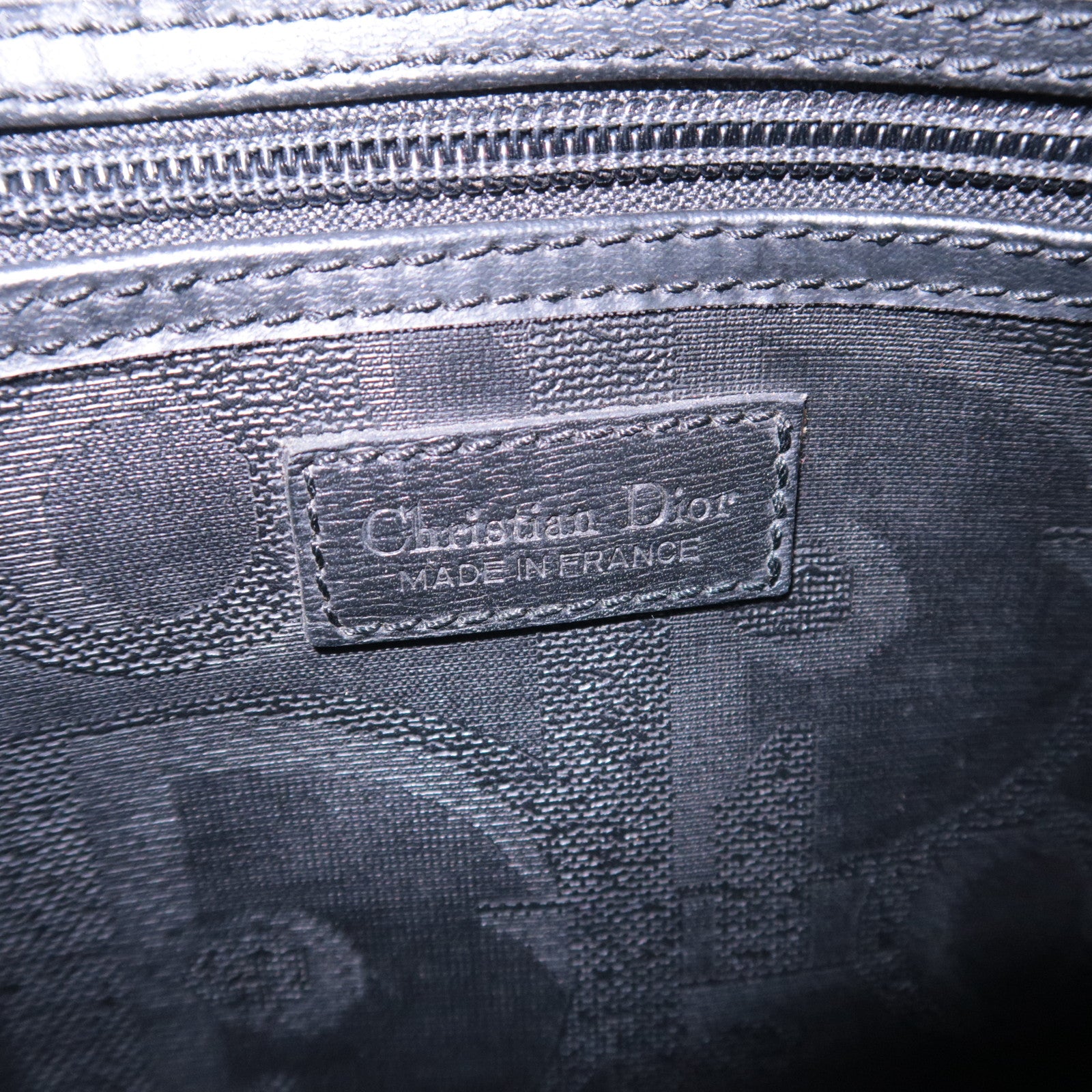 Christian Dior Trotter PVC Leather Boston Bag Black
