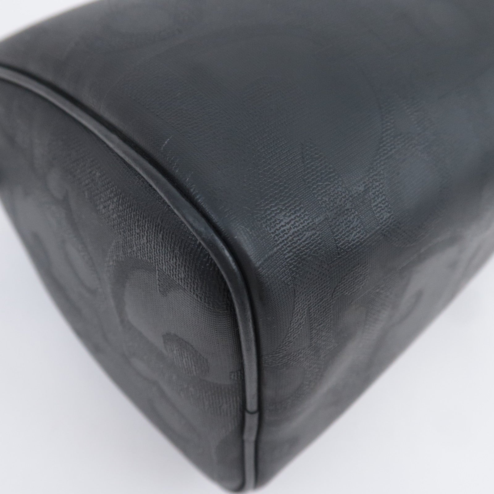 Christian Dior Trotter PVC Leather Boston Bag Black