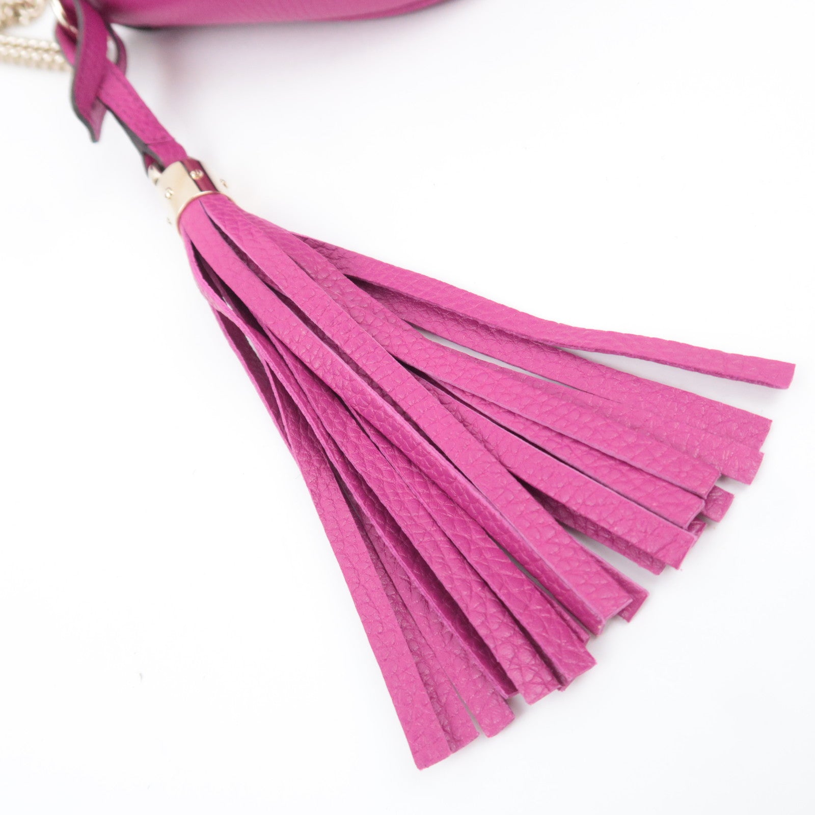 GUCCI Soho Interlocking G Leather Chain Shoulder Bag Purple 336752