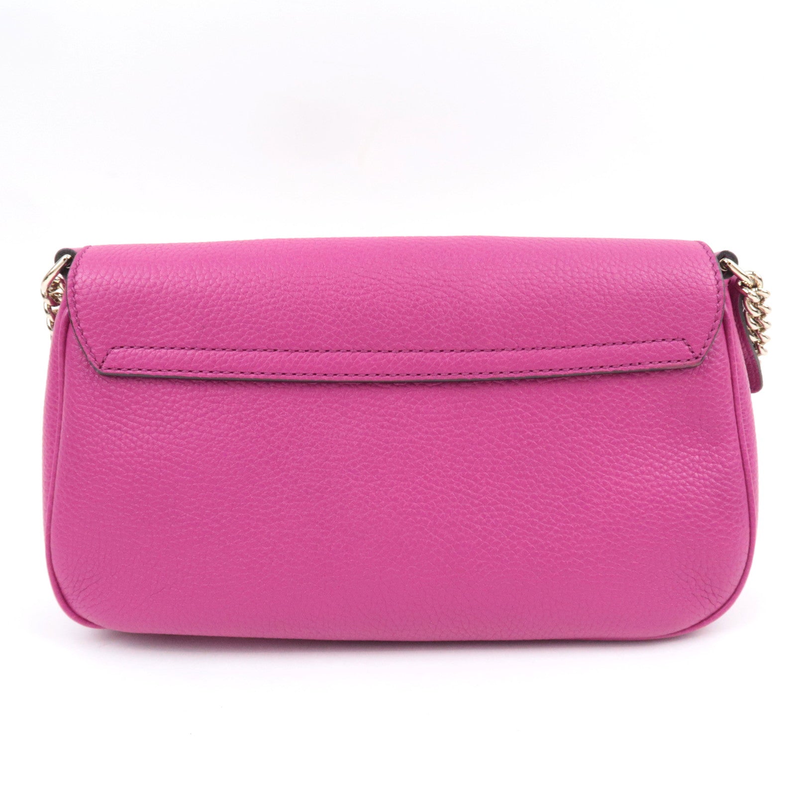 GUCCI Soho Interlocking G Leather Chain Shoulder Bag Purple 336752