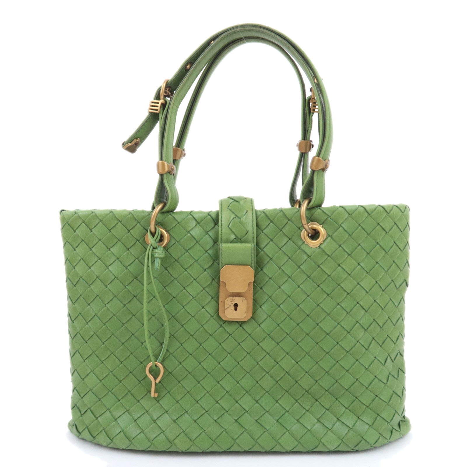 BOTTEGA VENETA Intrecciato Capri Handbag Green 16211290617