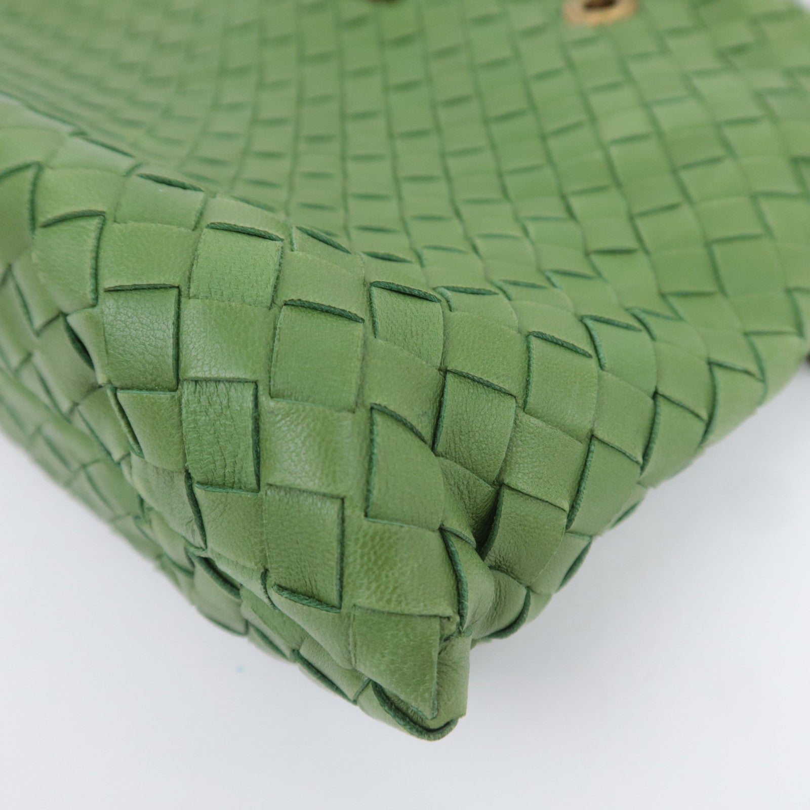 BOTTEGA VENETA Intrecciato Capri Handbag Green 162112