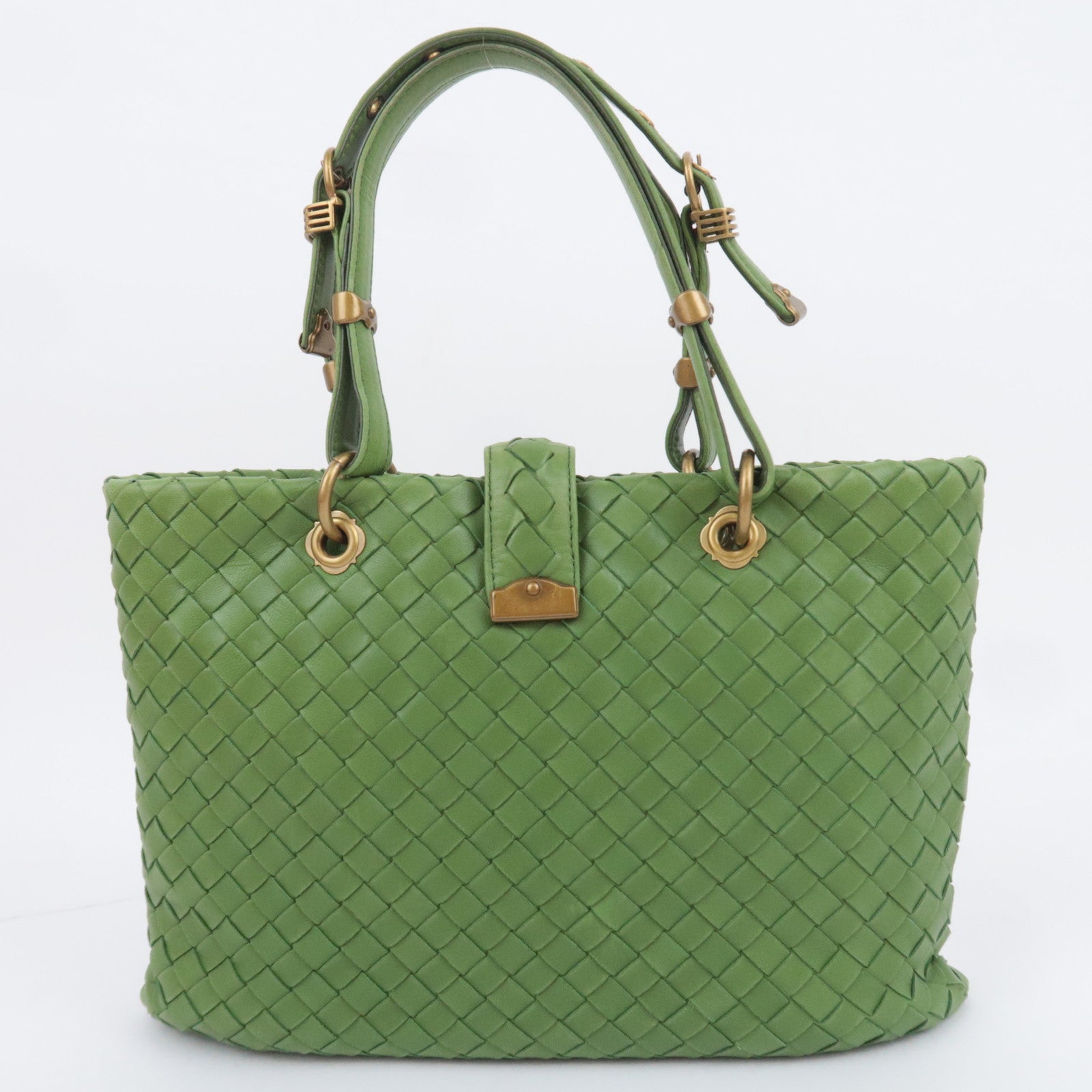 BOTTEGA VENETA Intrecciato Capri Handbag Green 162112