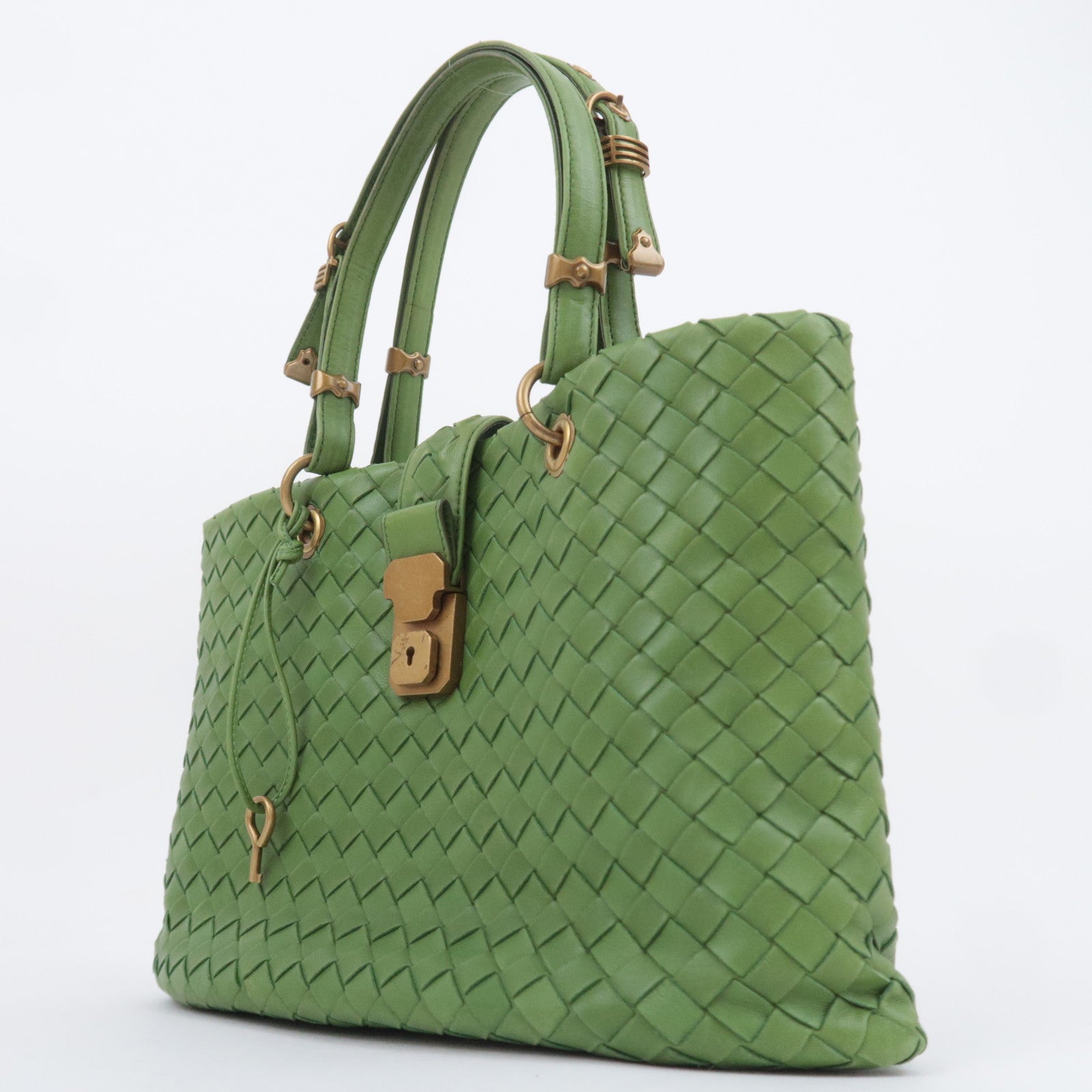 BOTTEGA VENETA Intrecciato Capri Handbag Green 162112
